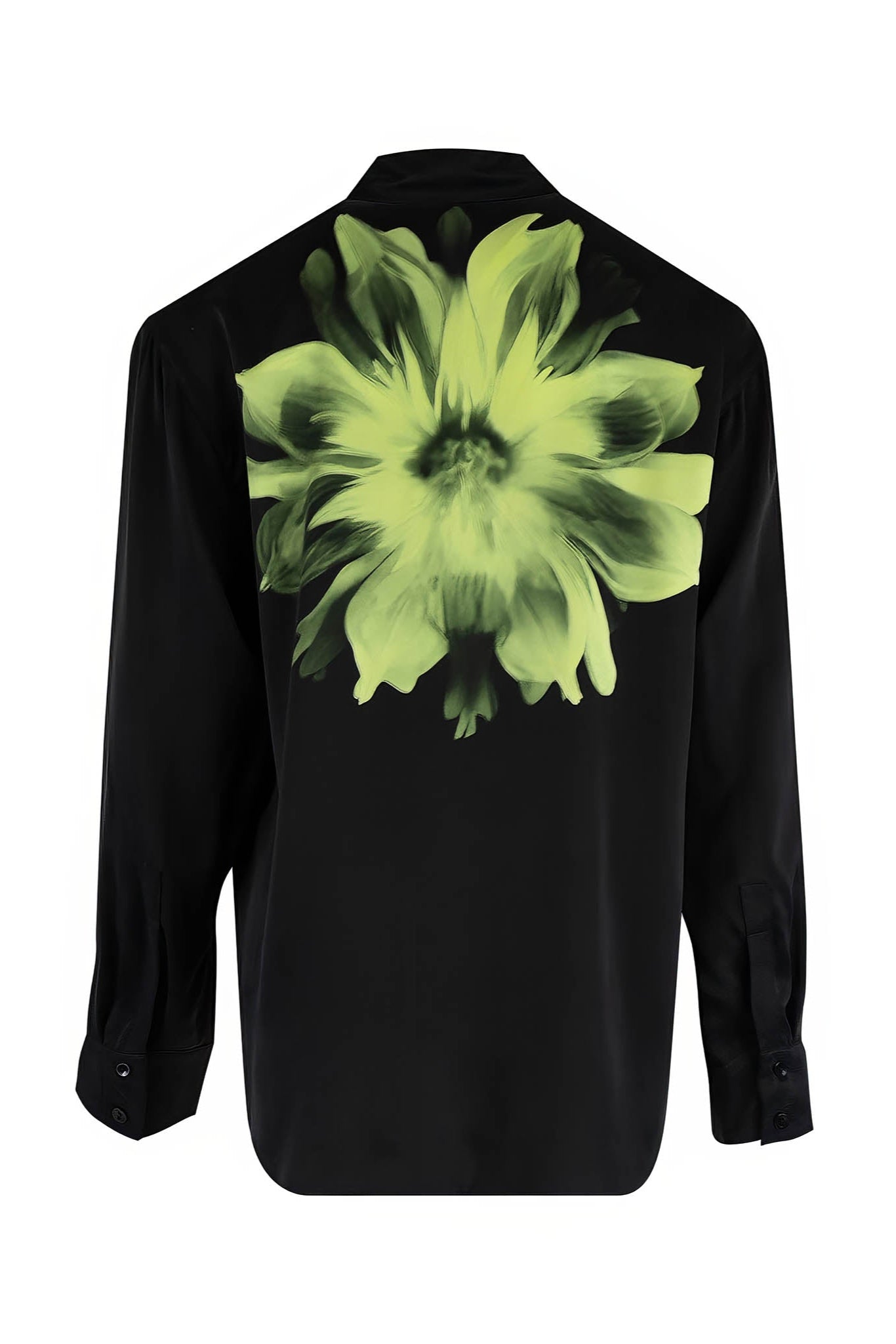 Black silk pyjama shirt for women Nokaya