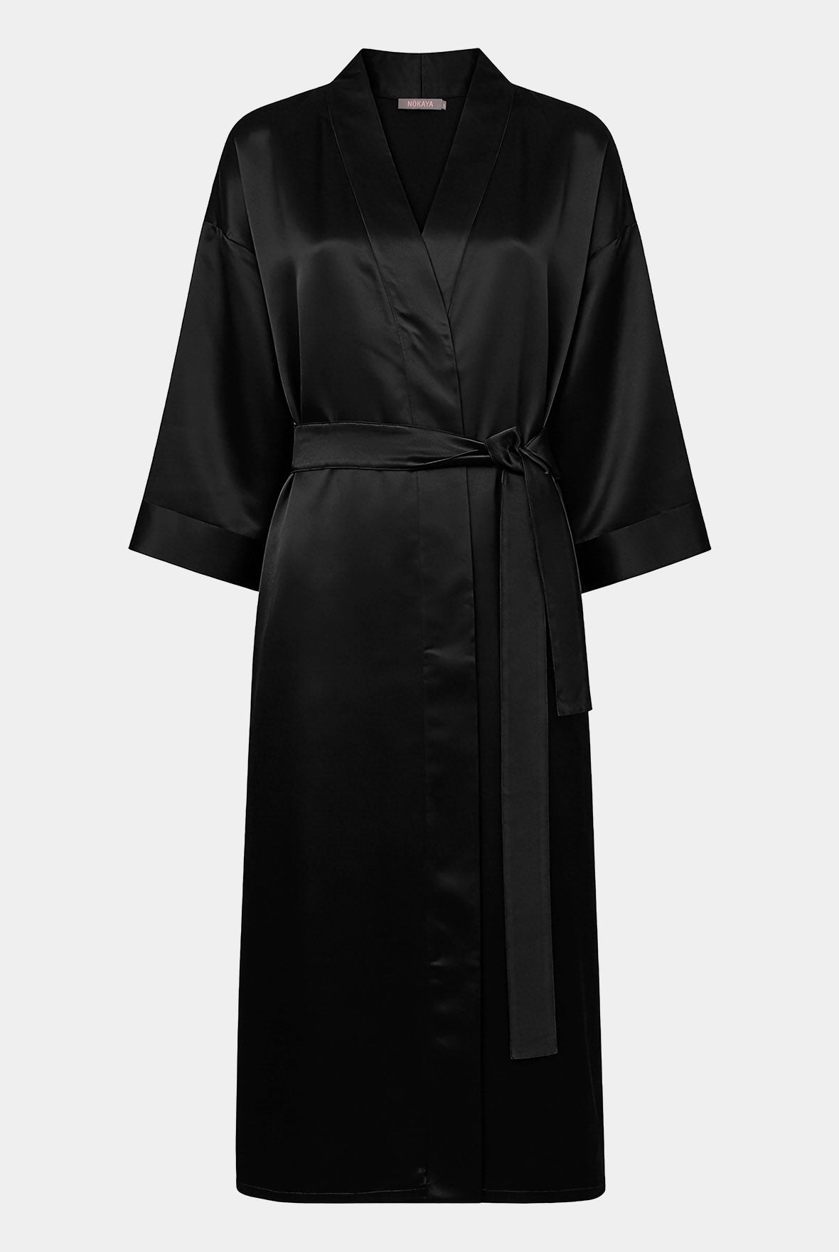 Black Silk robe on a white background& Nokaya
