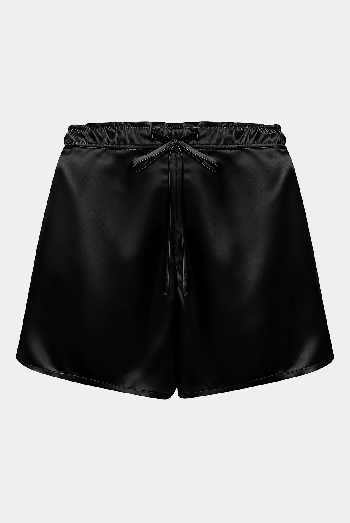 Black silk shorts Nokaya on a light gray background
