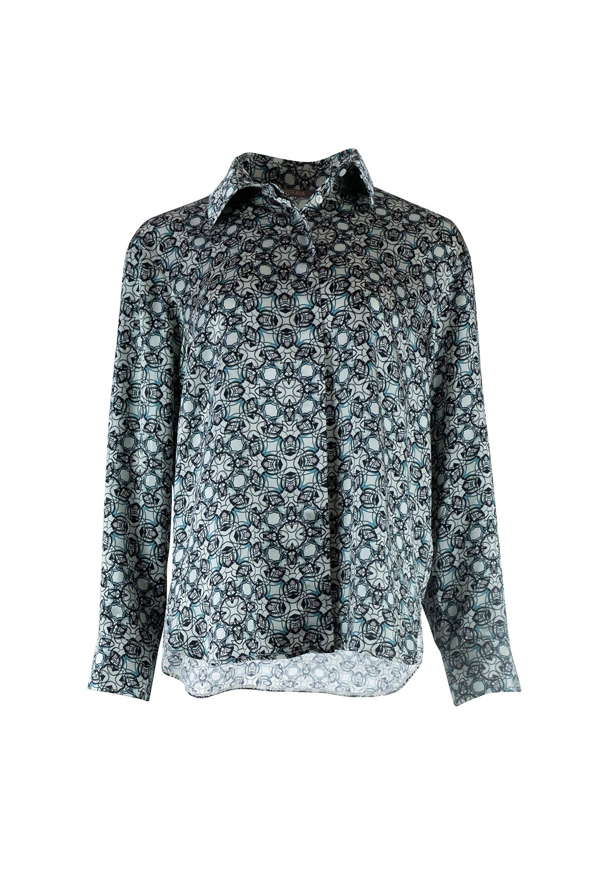 Black Crystal Neo Geo Silk Shirt