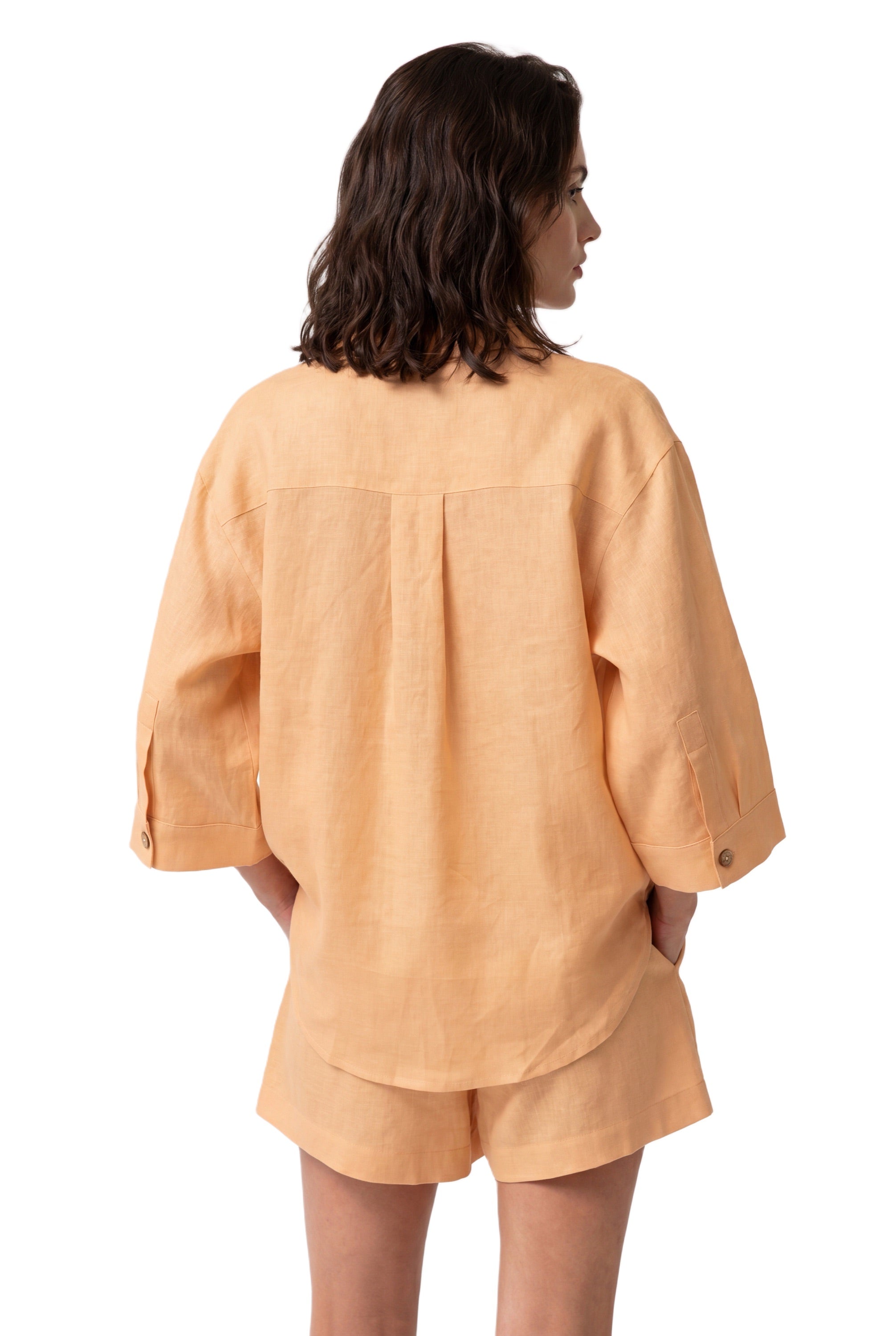 Peach Heavy Linen Shorts Perfect Days
