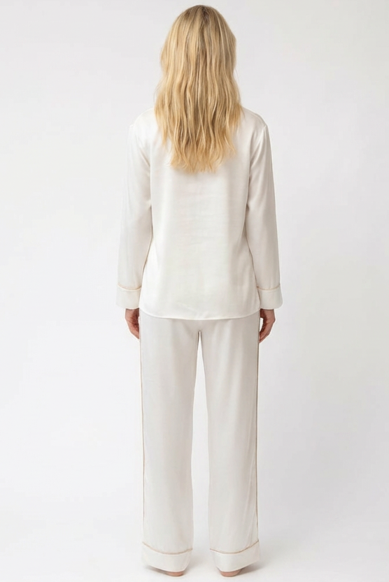 The Lady Silk Pyjamas Ivory