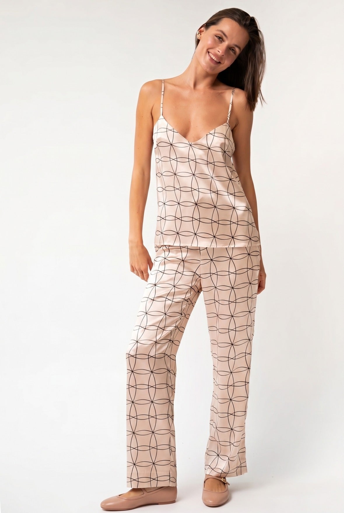 Pink Neo Geo Silk Camisole