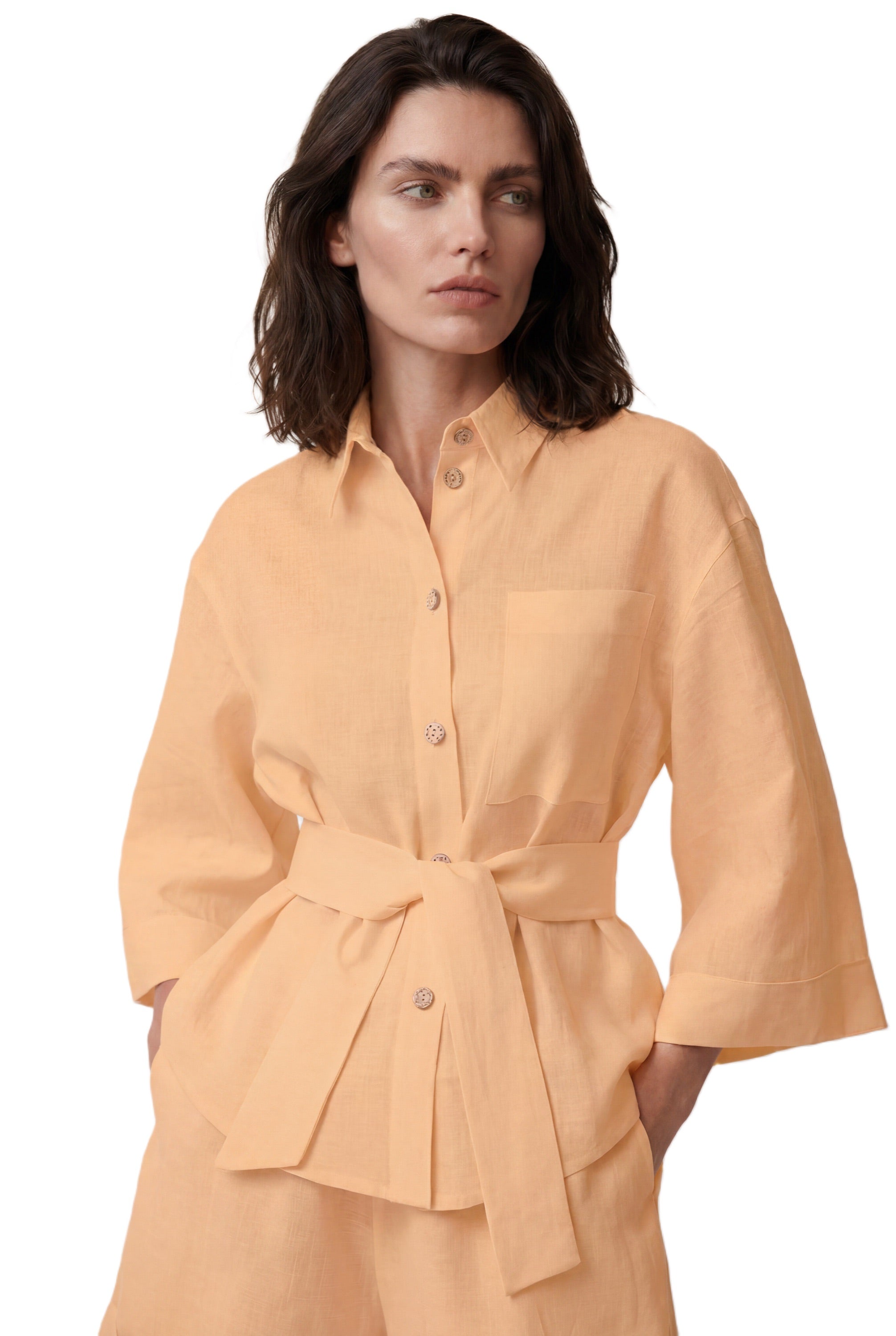 Peach Heavy Linen Shorts Perfect Days