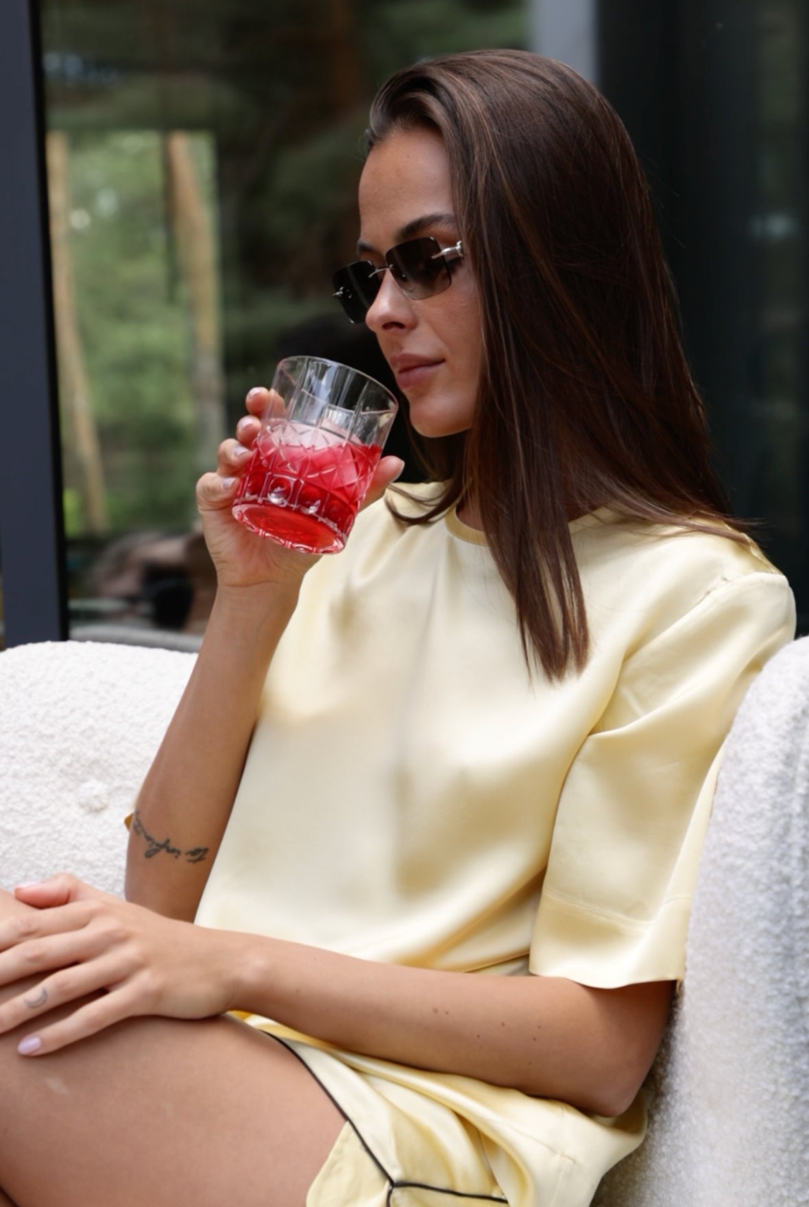 The Lady Silk T-Shirt Panna Cotta