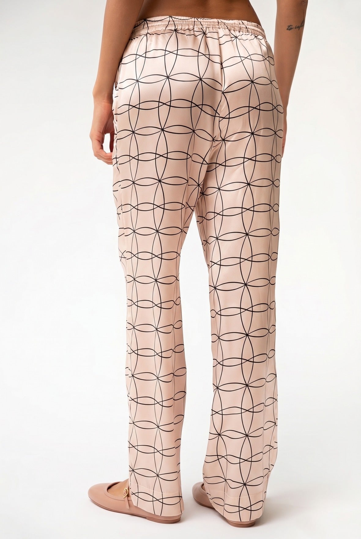 Pink Neo Geo Silk Trousers