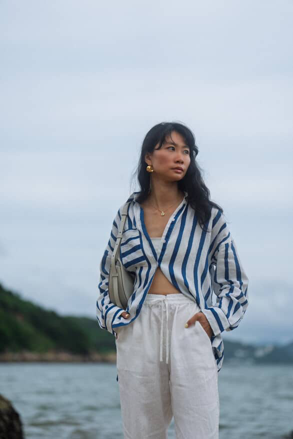 Linen Spirit Shirt Nautical Print