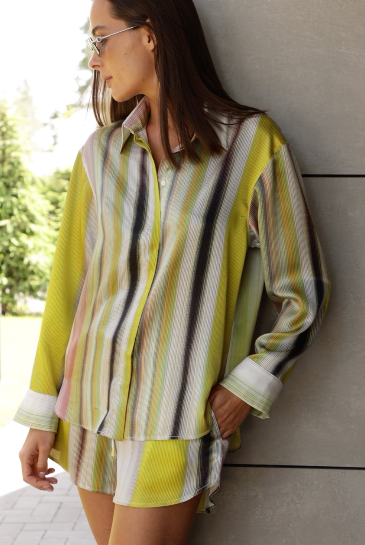 Art Stripes Silk Shorts