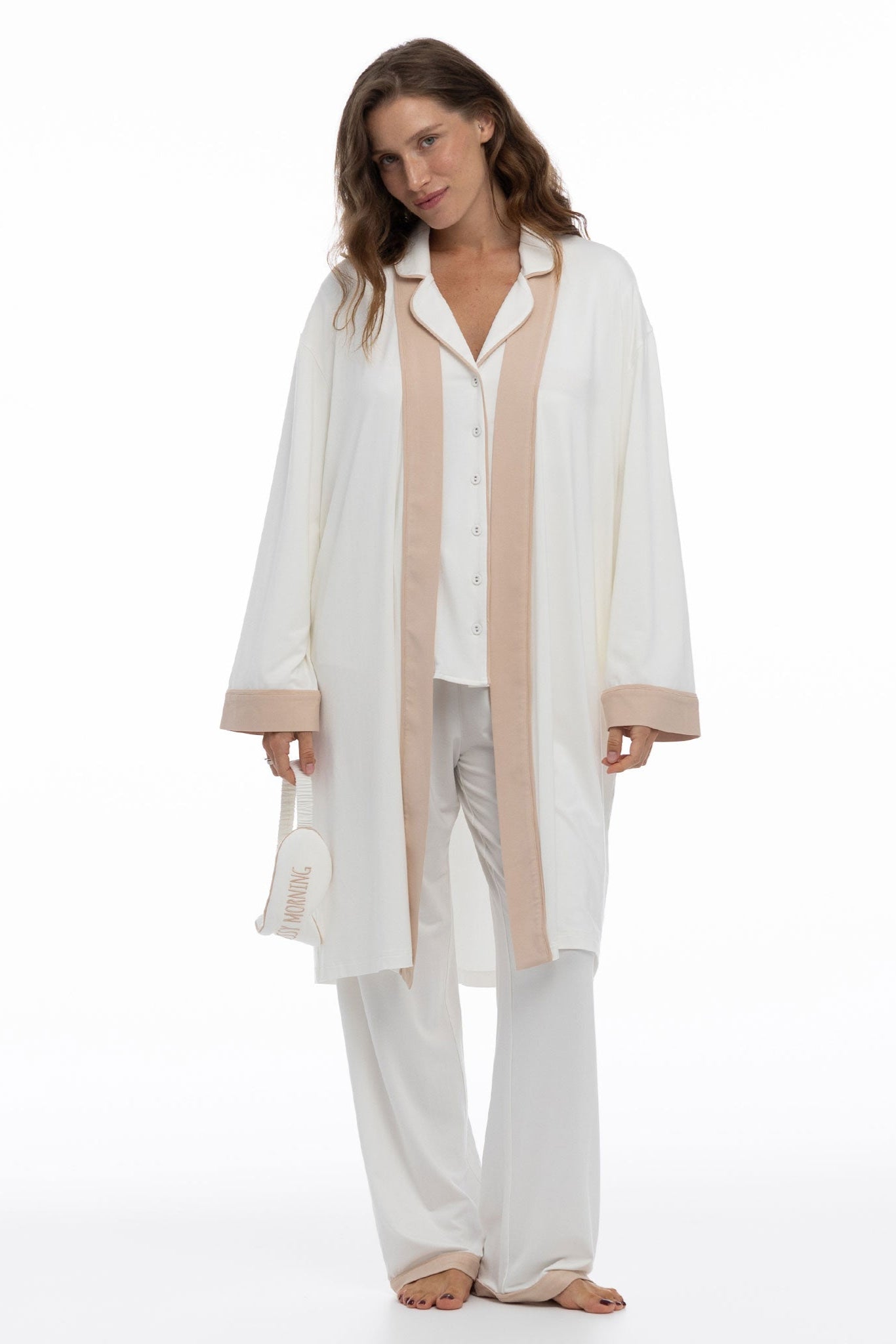 Bamboo Kimono Robe in Unbleached Cotton