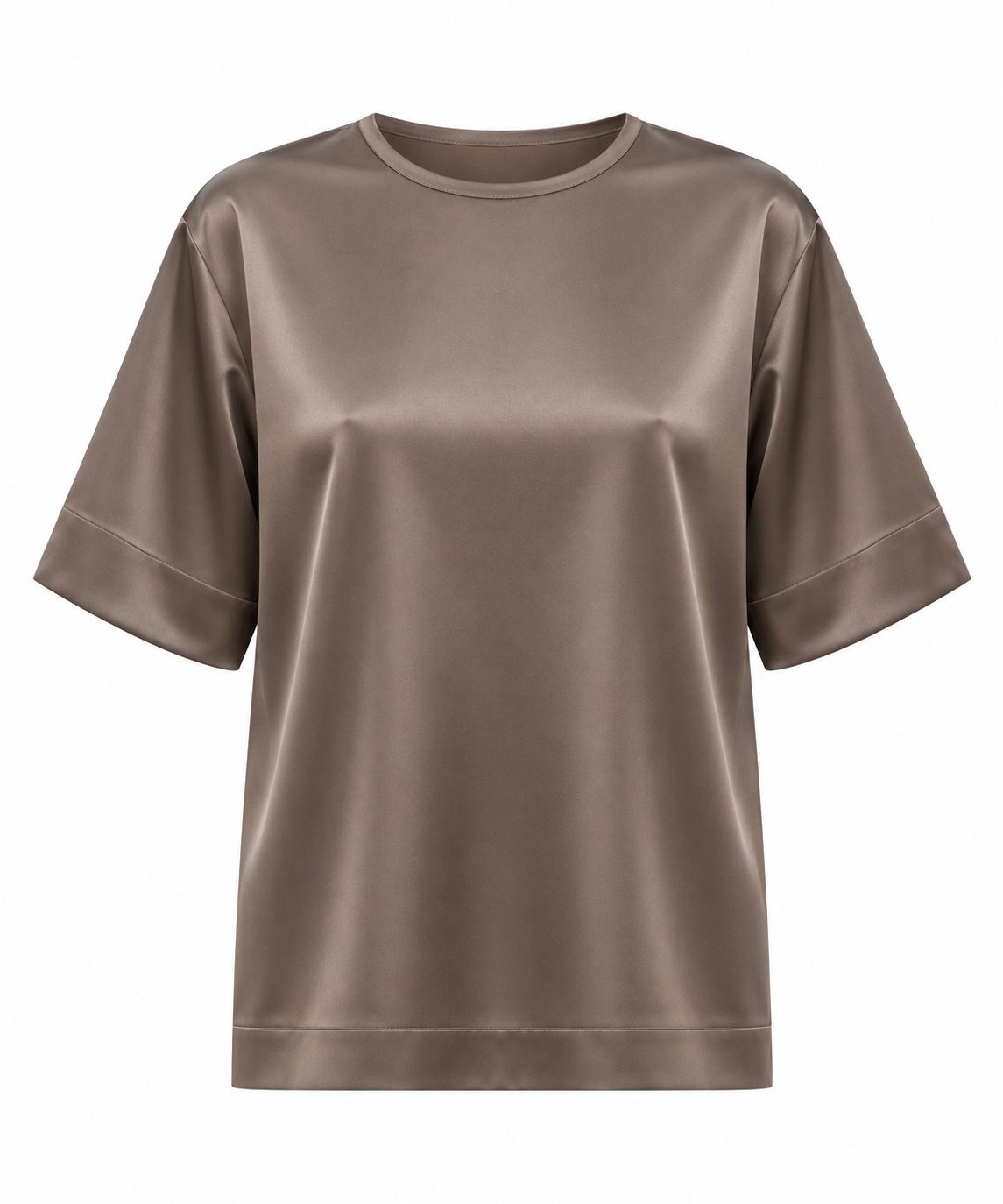 Brown Silk T-Shirt The Lady