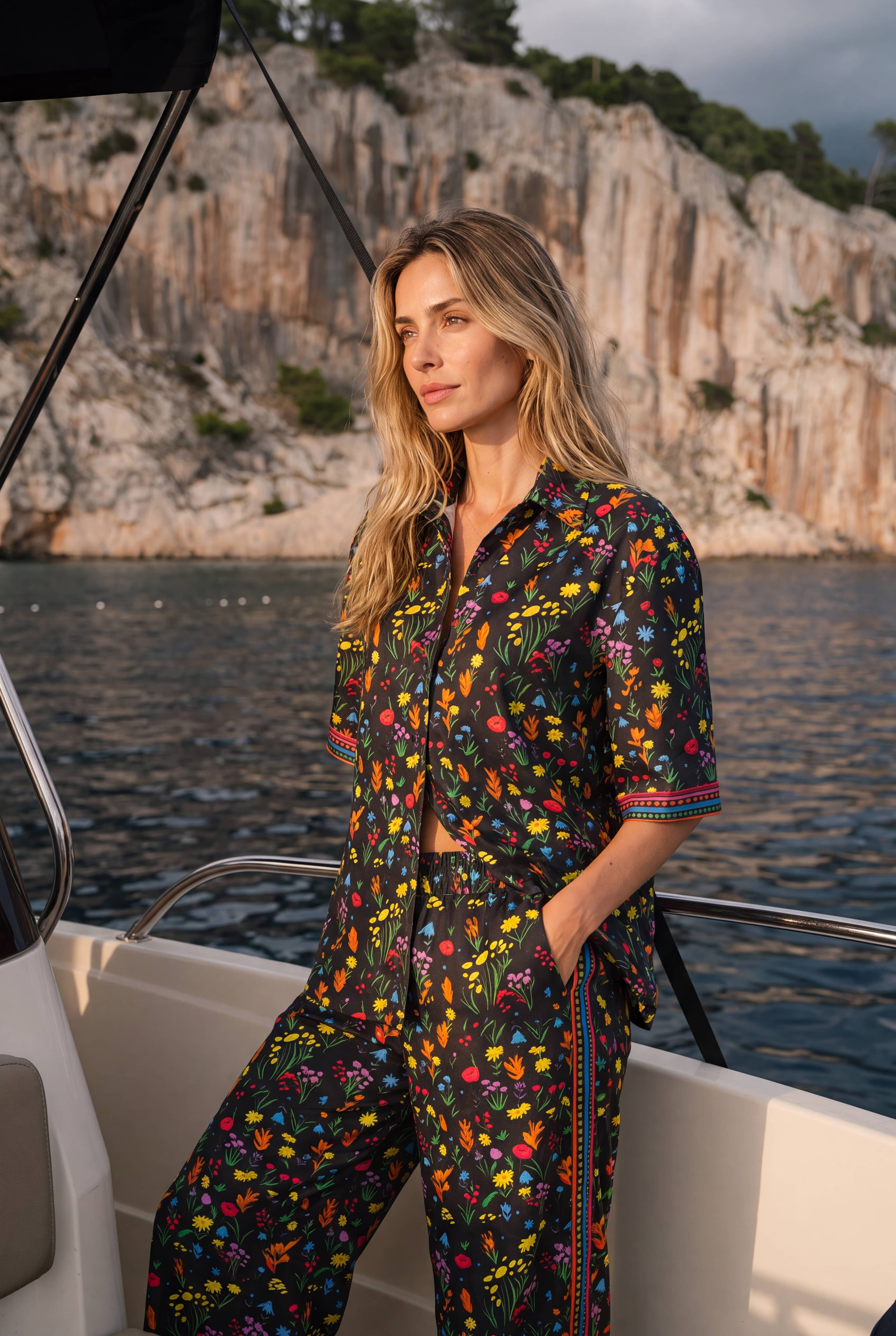 Floral Cotton Silk Shirt At Ease