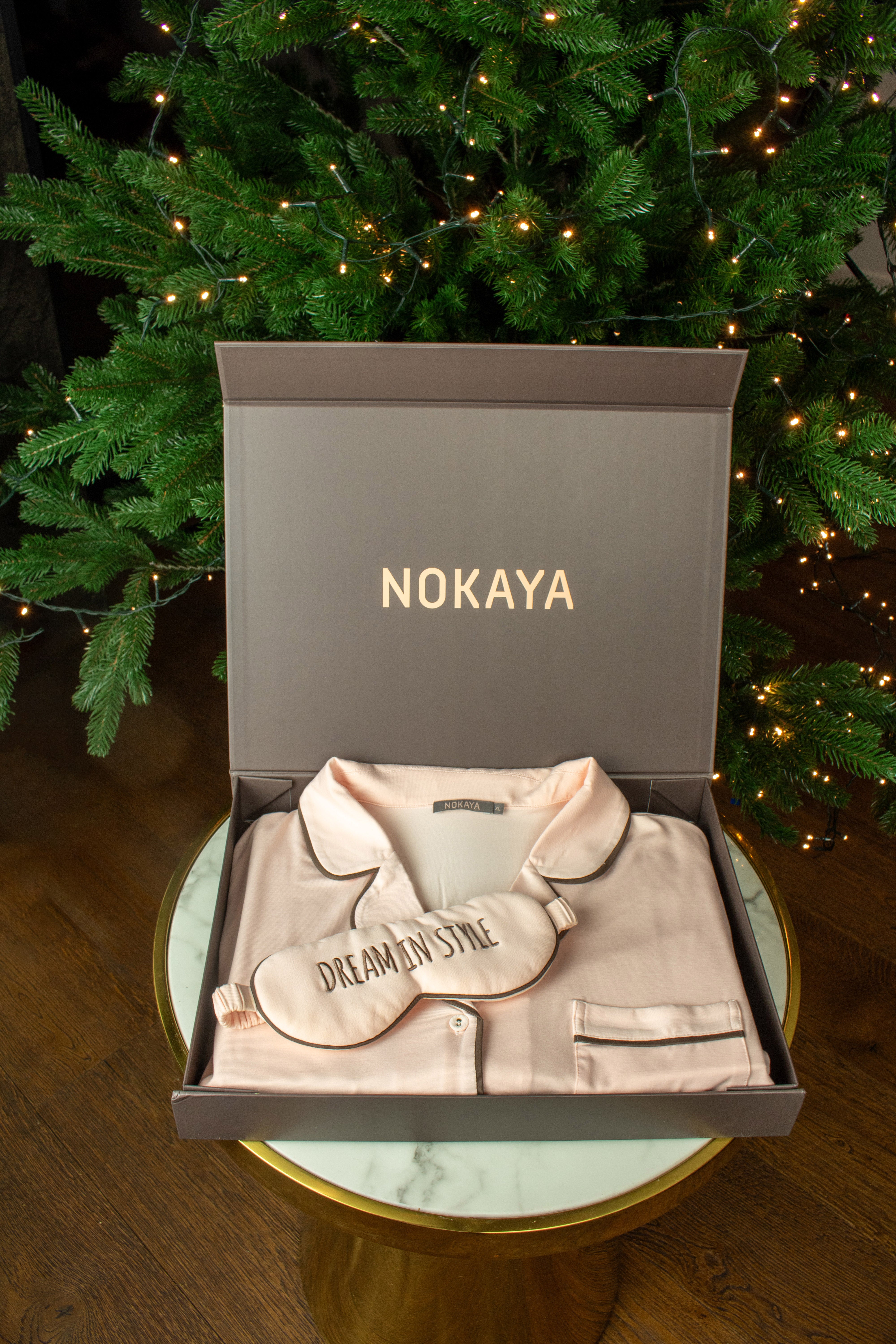 Bamboo Long Pyjama Set in Peach Powder