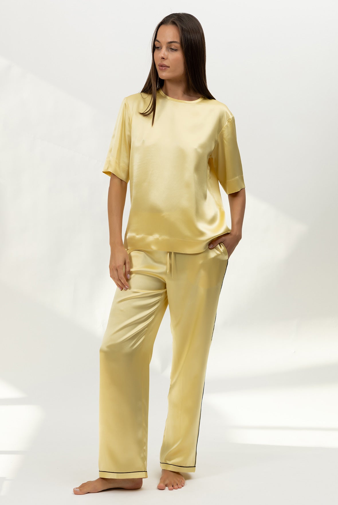 The Lady Silk T-Shirt Panna Cotta