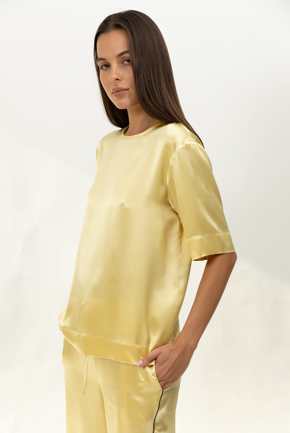 The Lady Silk T-Shirt Panna Cotta