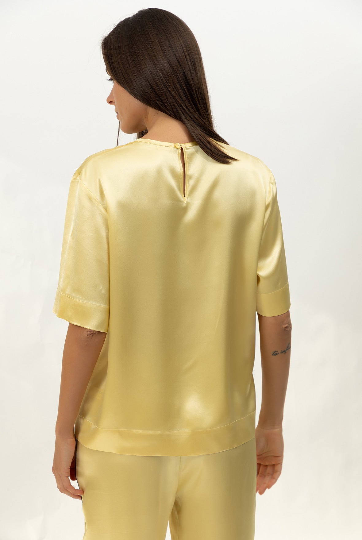 The Lady Silk T-Shirt Panna Cotta