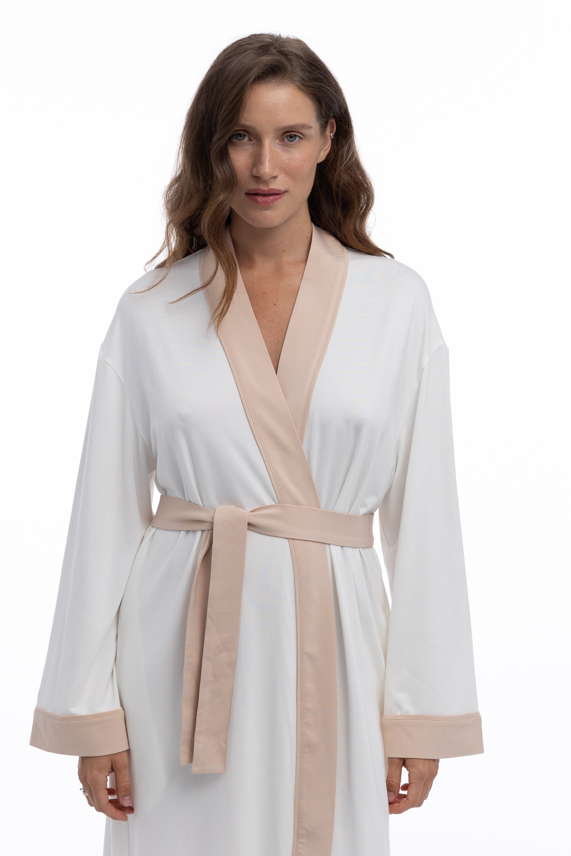 Bamboo Kimono Robe in Unbleached Cotton