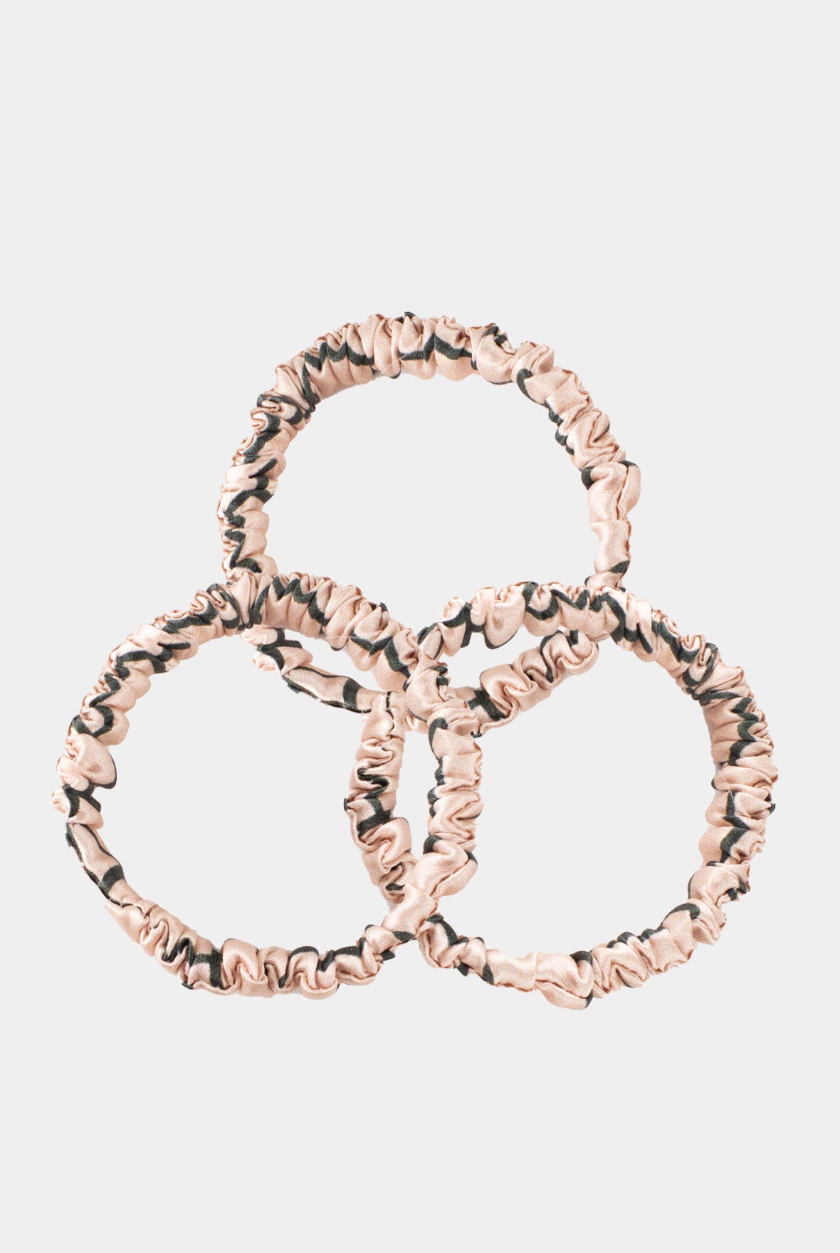 Skinny Silk Scrunchie Set three Pink Neo Geo Nokaya