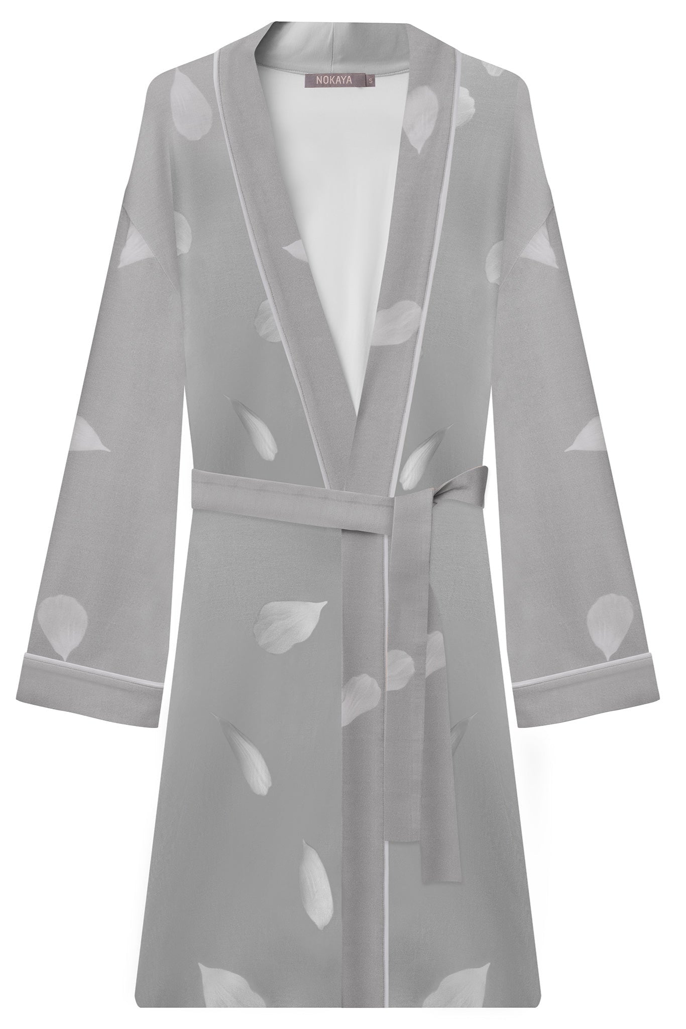 Bamboo Kimono Robe in Silver Birch Petals