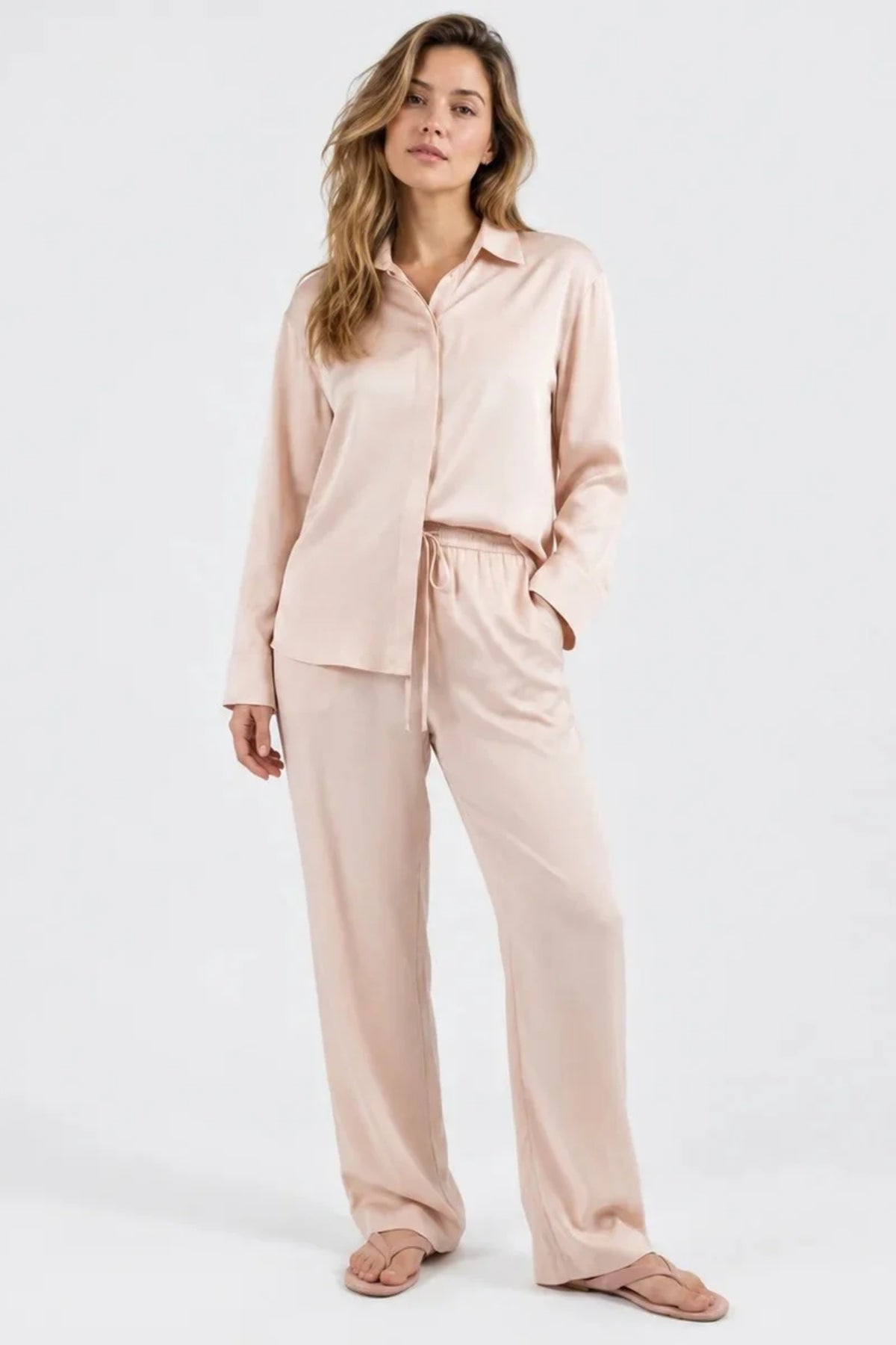 Pink Silk Trousers Transcendent Pink