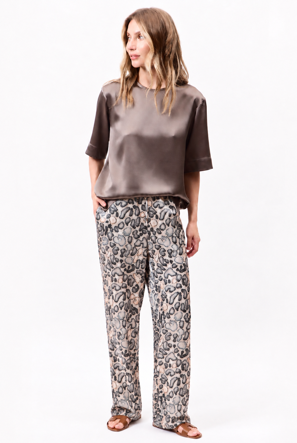 Silk Trousers Animal Print