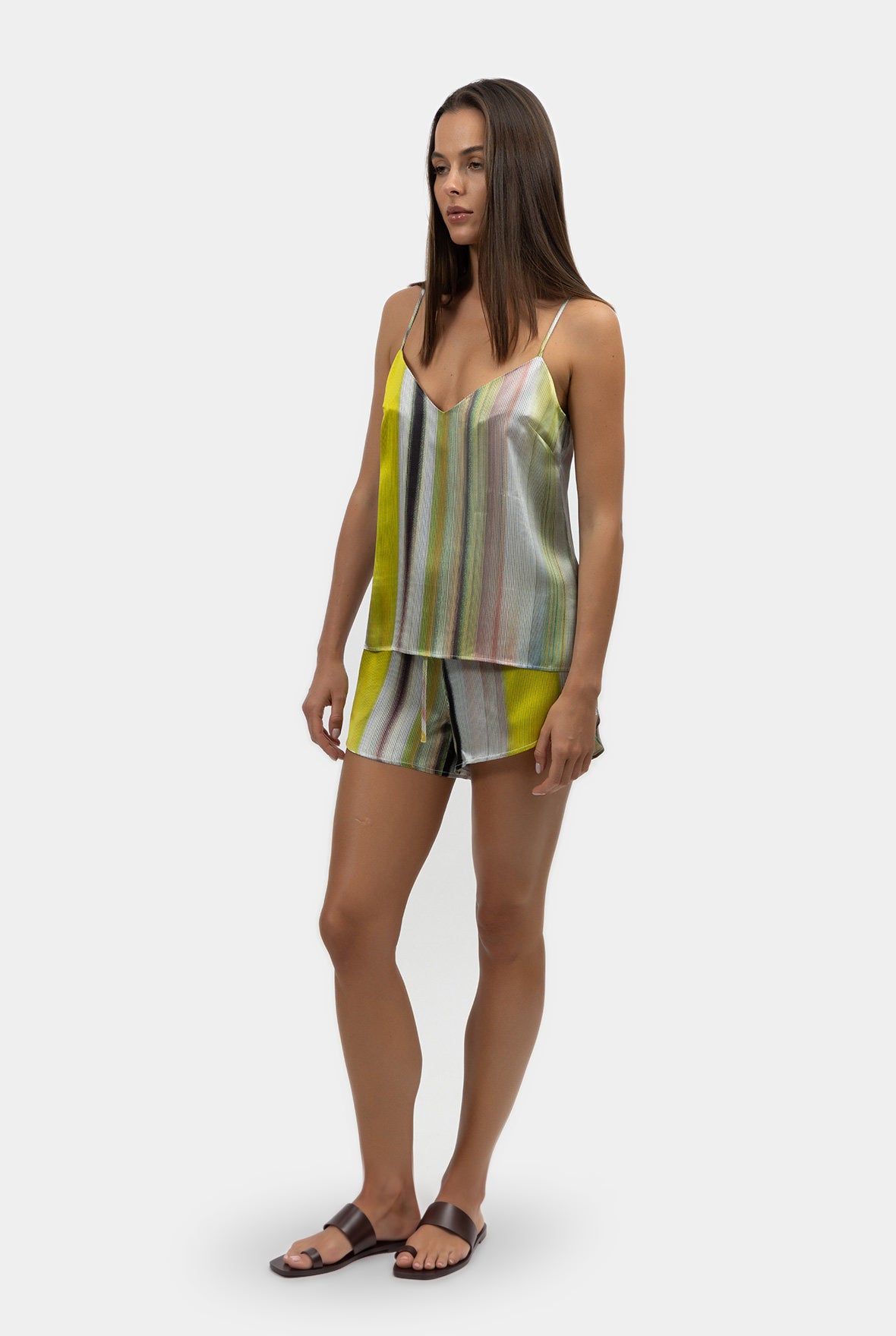 Art Stripes Silk Shorts