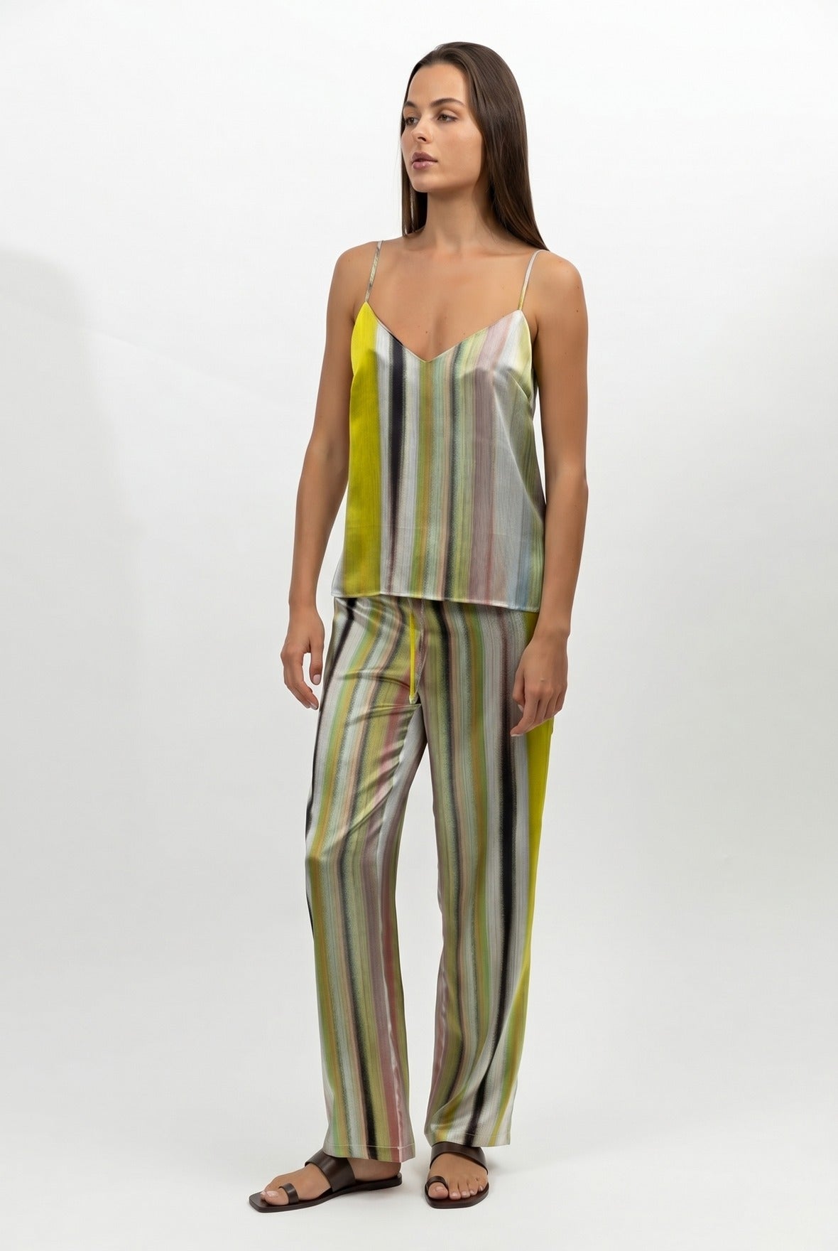 Silk camisole, Art Stripes, multicolour stripe, NOKAYA