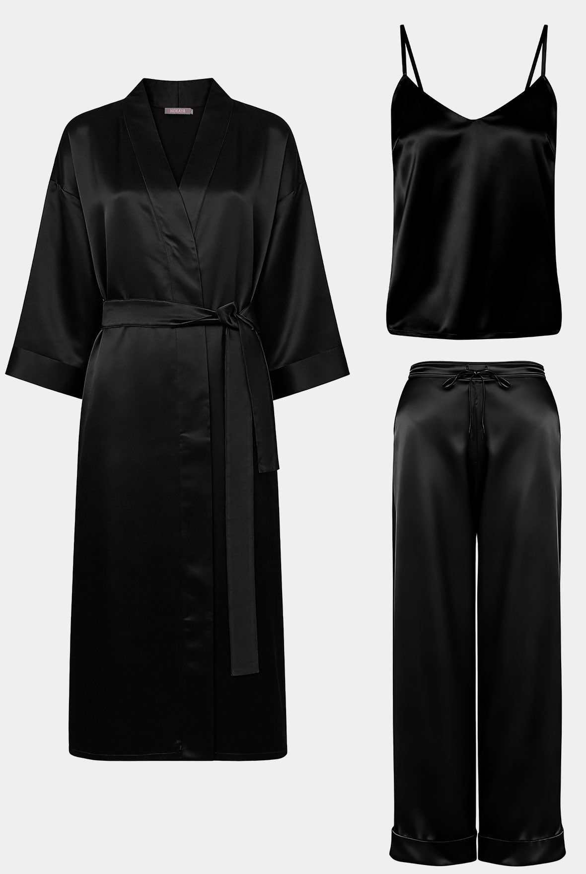 Silk Loungewear Crystal Black Bundle