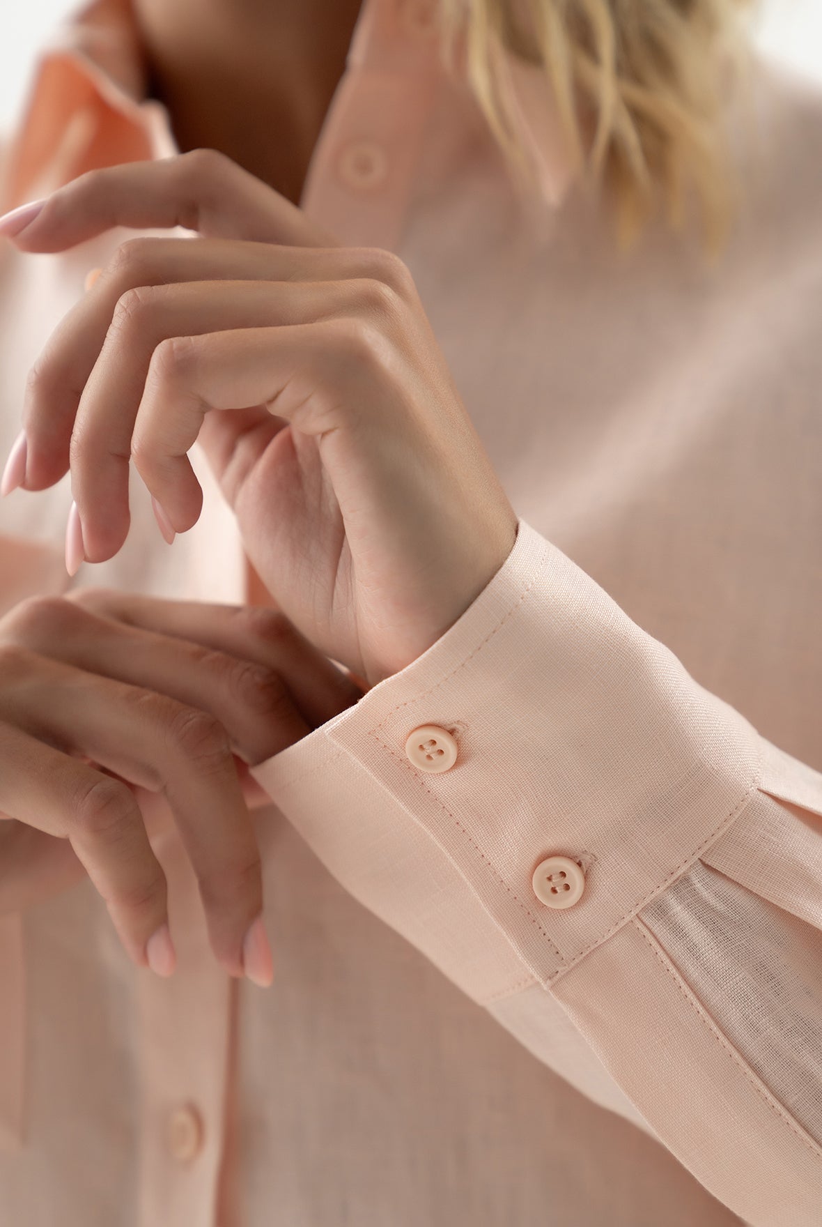 Linen Spirit Shirt Peach Powder