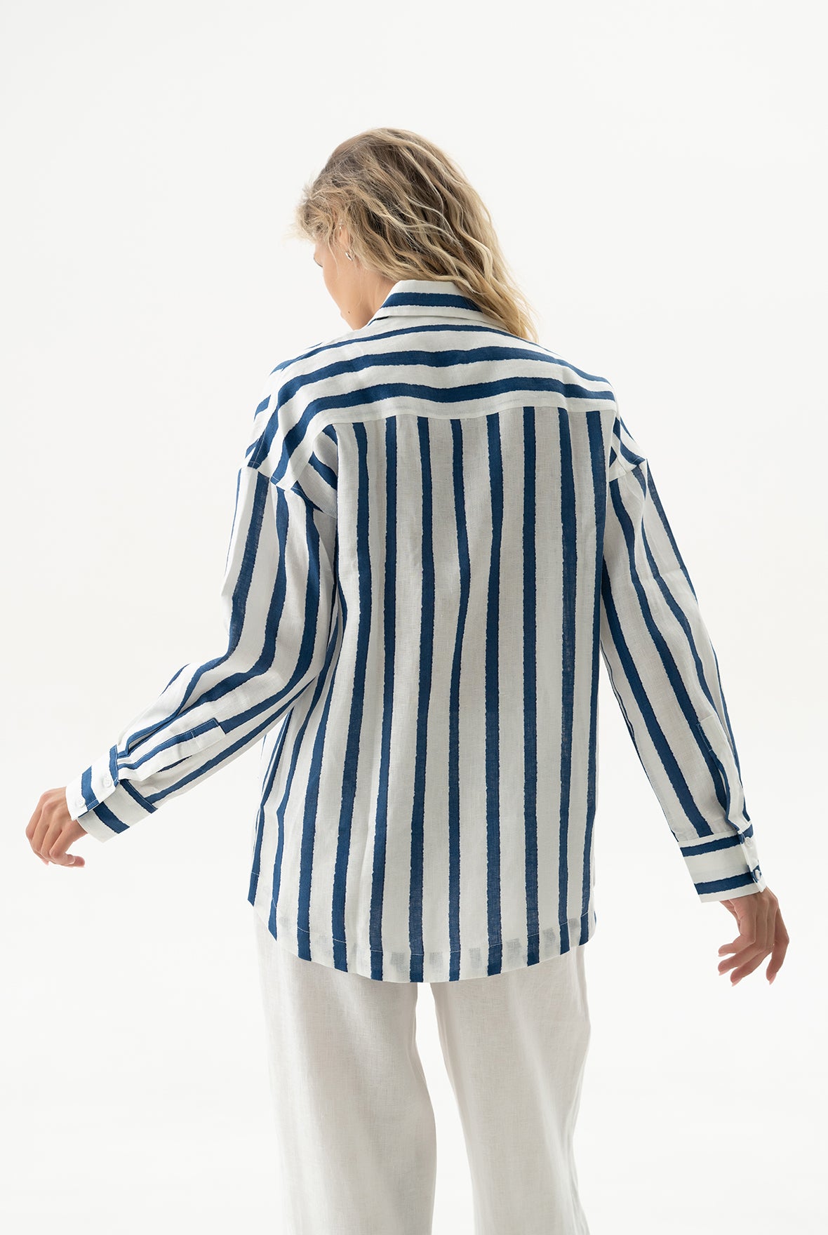 Linen Spirit Shirt Nautical Print
