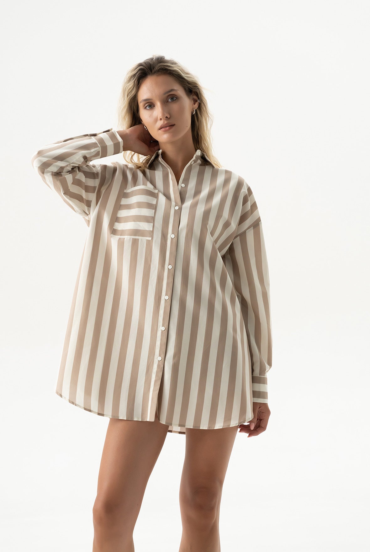 Silk Cotton Shirt Oat Milk