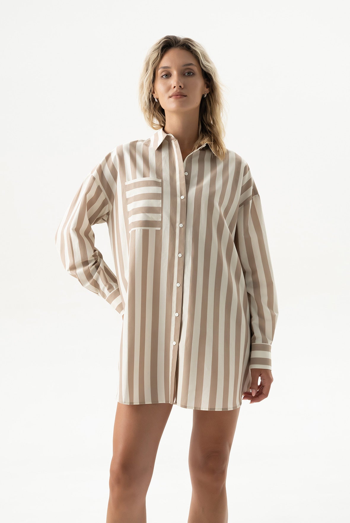 Silk Cotton Shirt Oat Milk