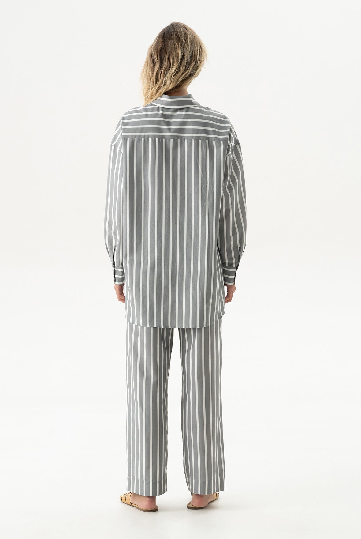 Silk Cotton Pants Quiet Gray