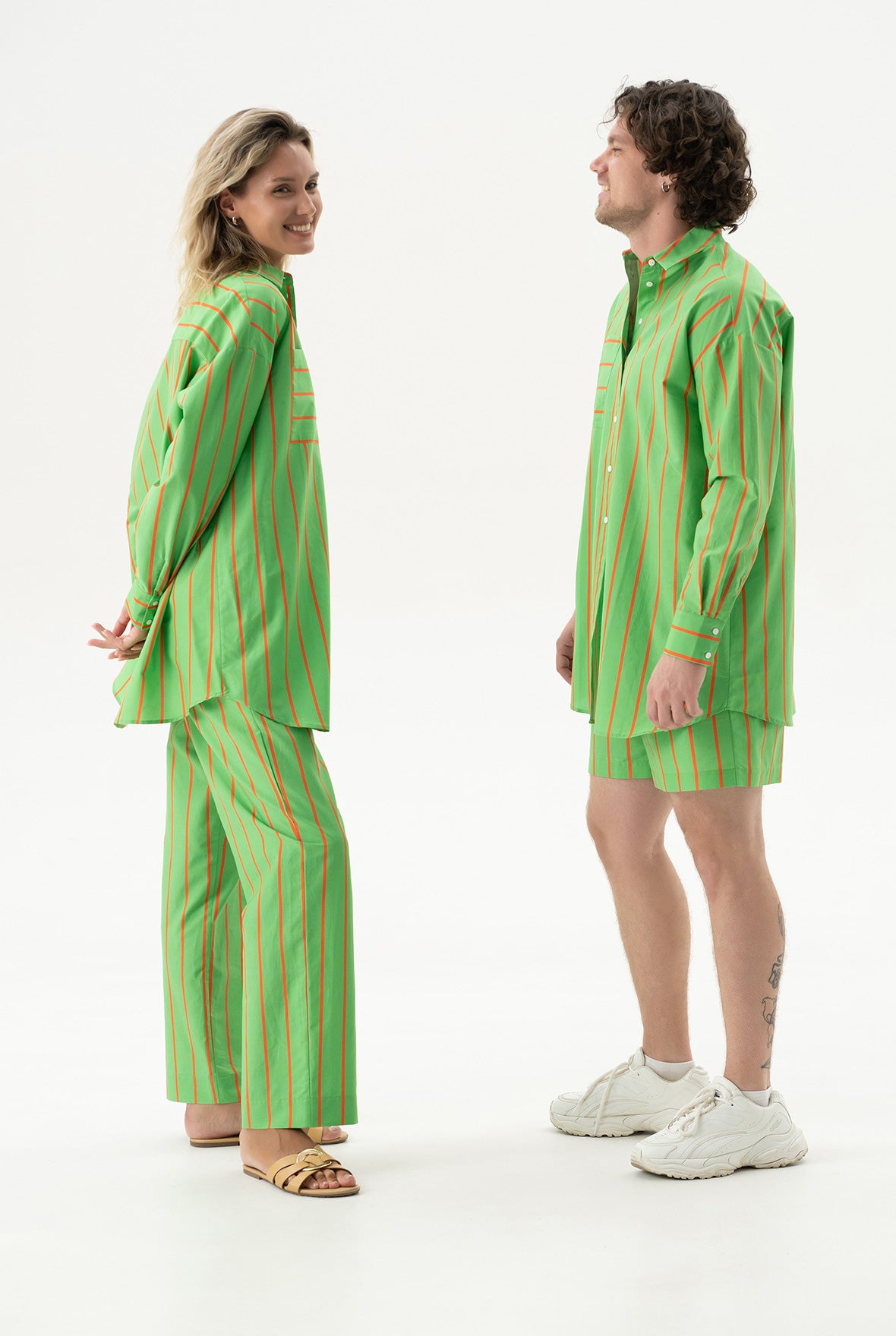 Silk Cotton Pants Retro Green