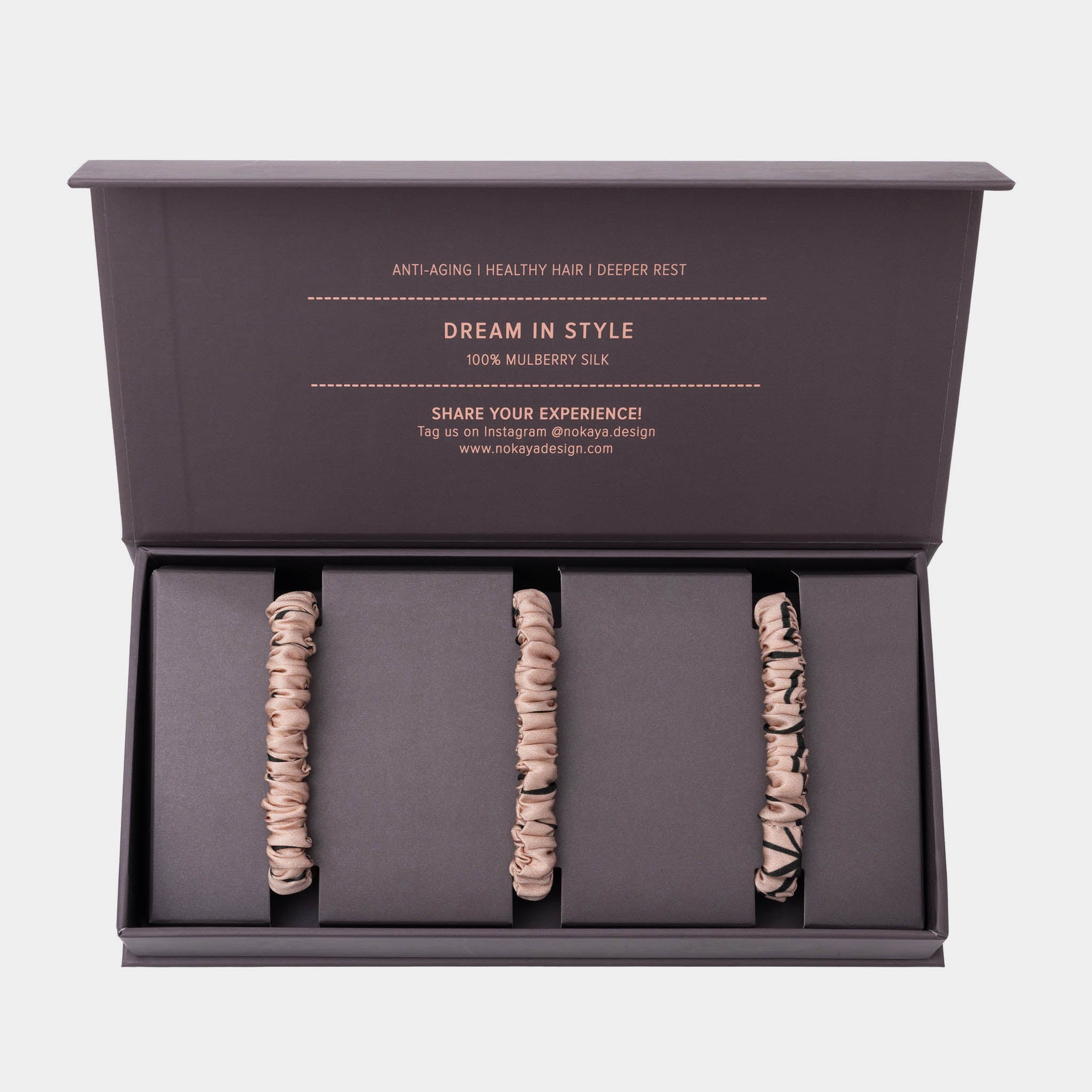 Skinny Silk Scrunchie Set Pink Neo Geo