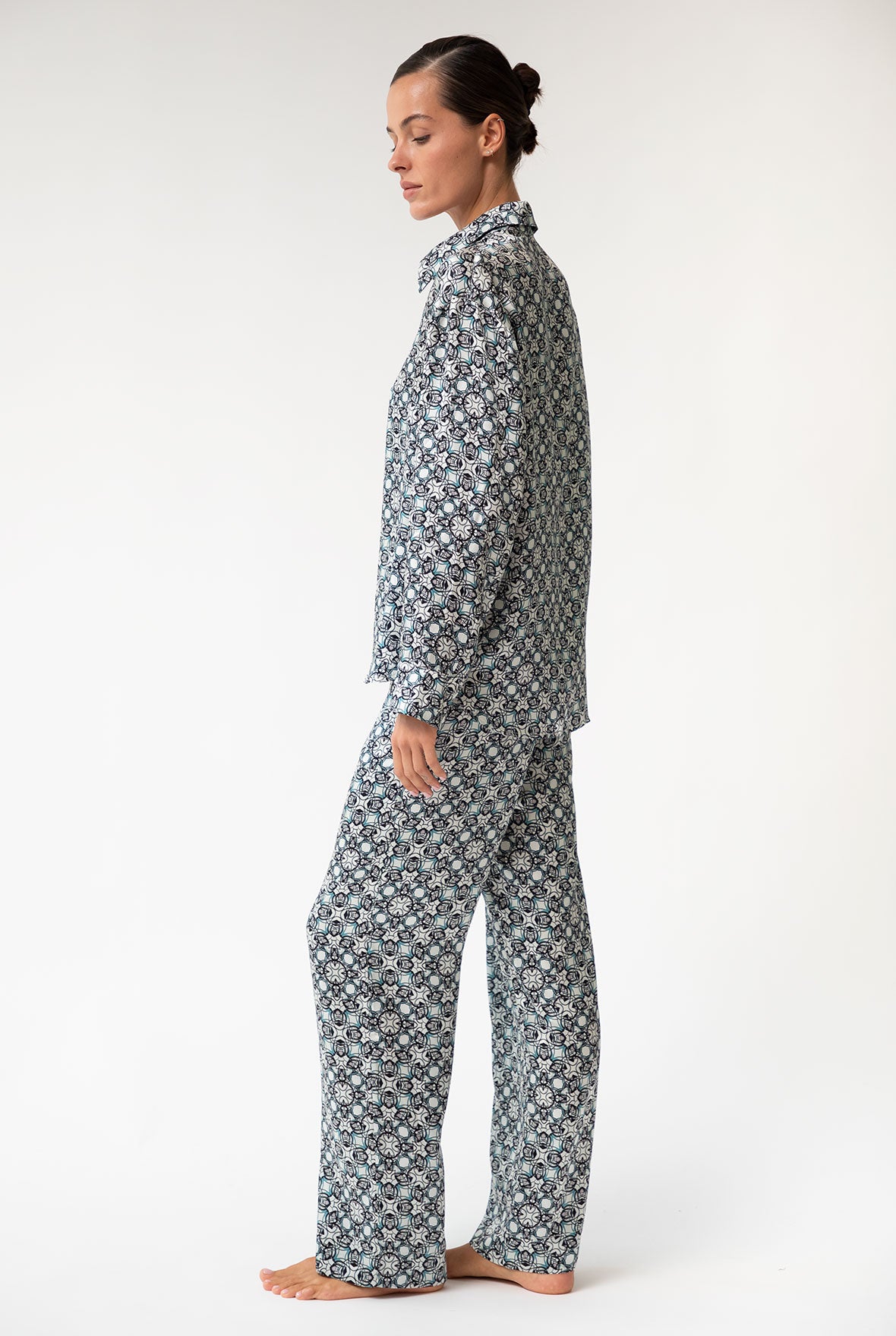 Black Crystal Neo Geo Silk Shirt