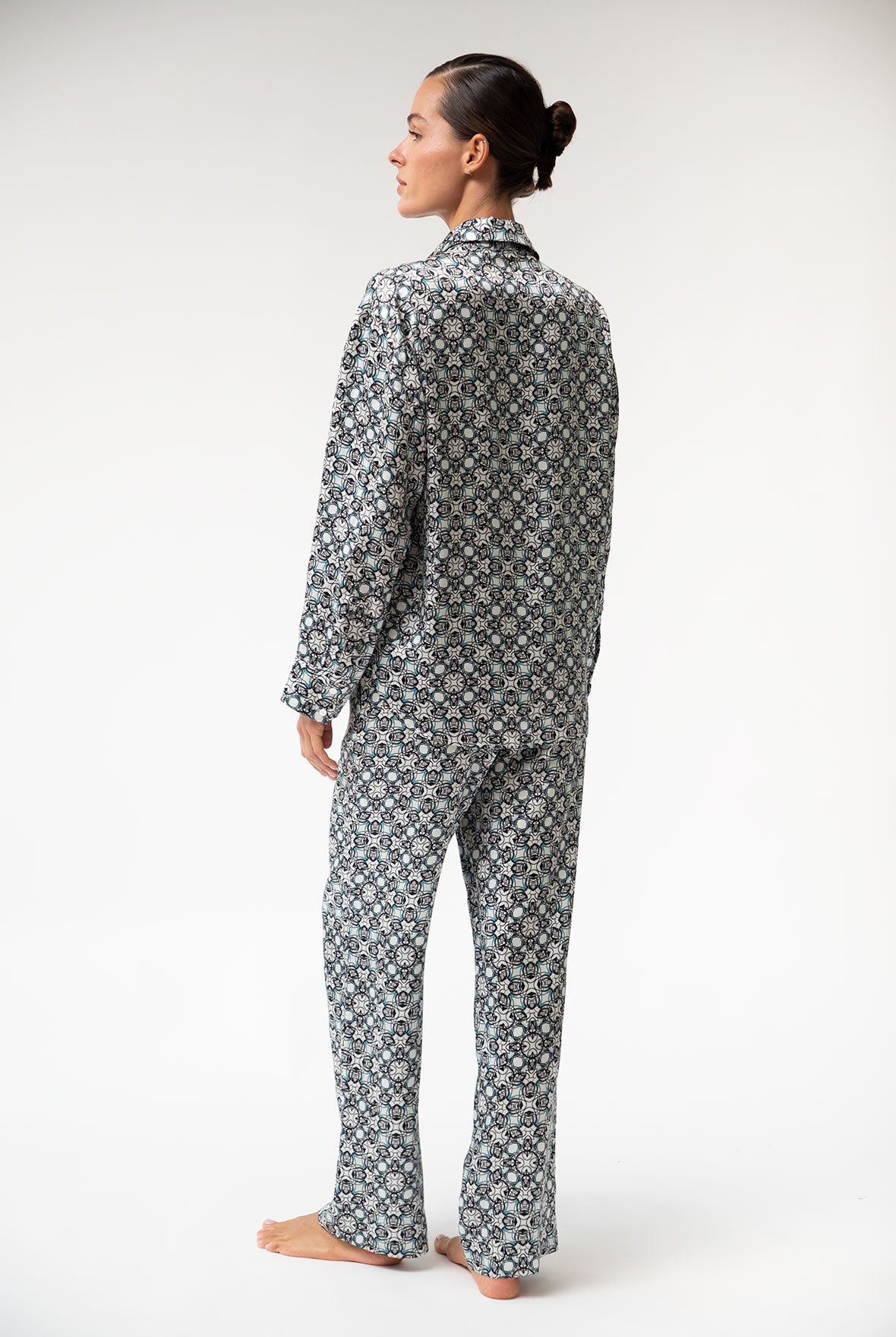 Black Crystal Neo Geo Silk Shirt