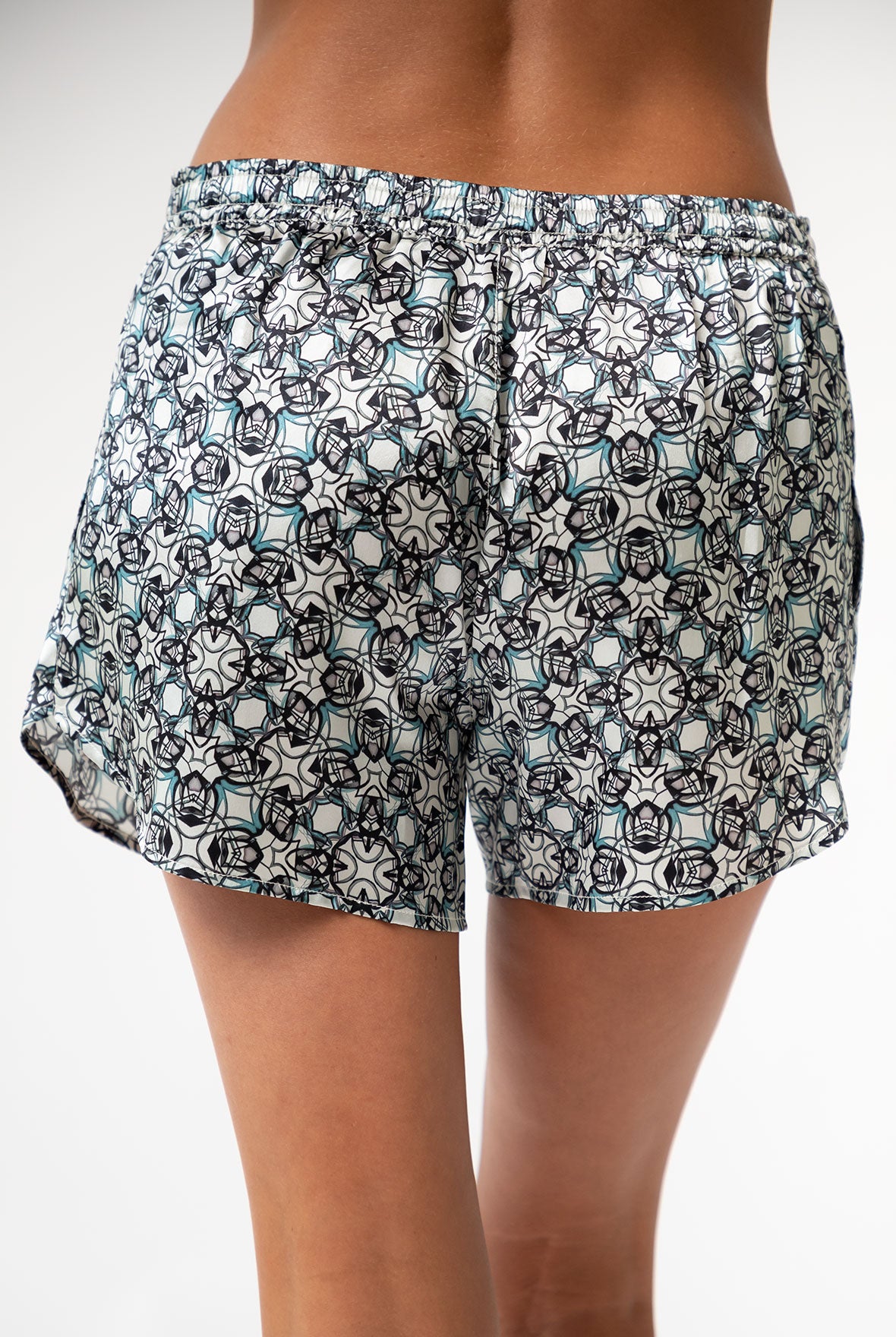 Black Crystal Neo Geo Silk Shorts