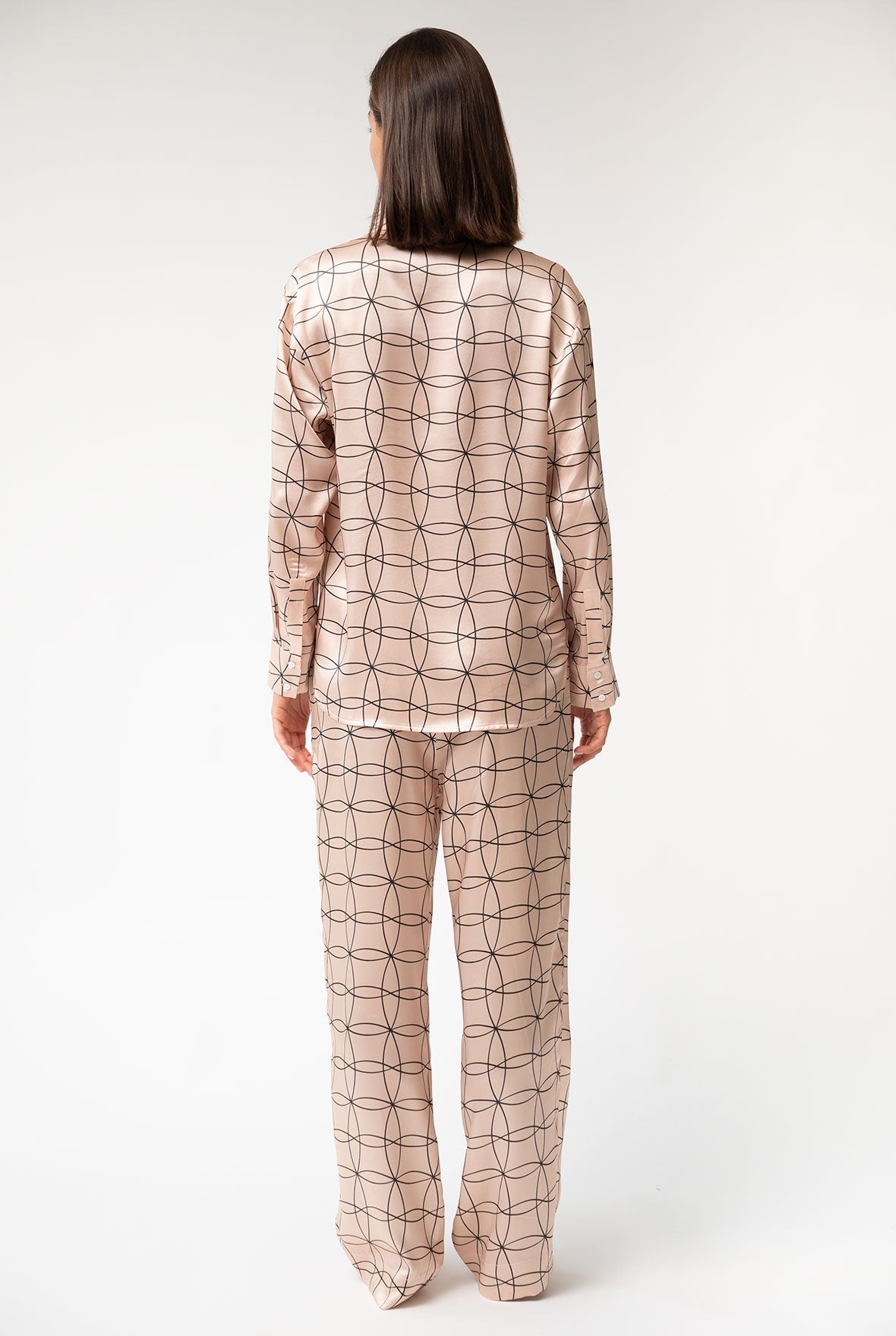Pink Neo Geo Silk Trousers