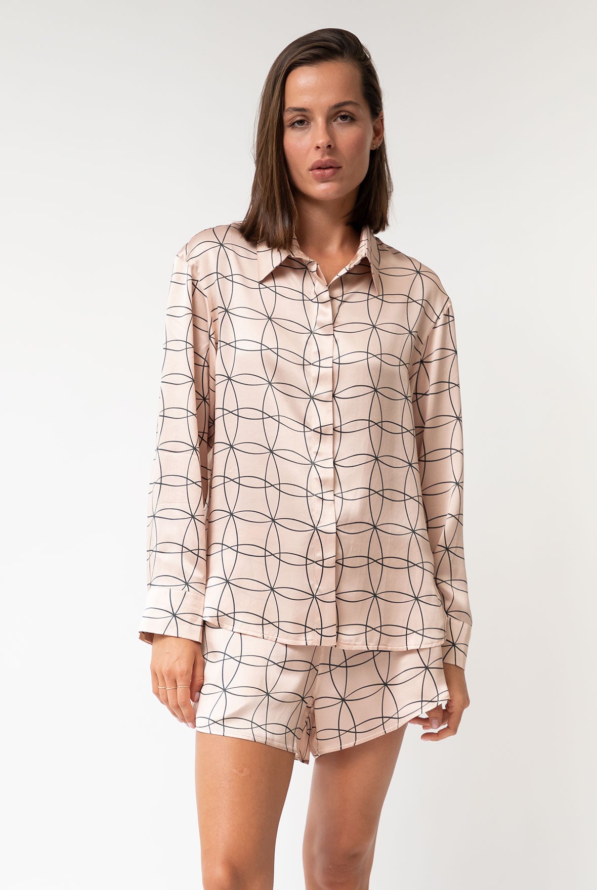 Pink Neo Geo Silk Shorts