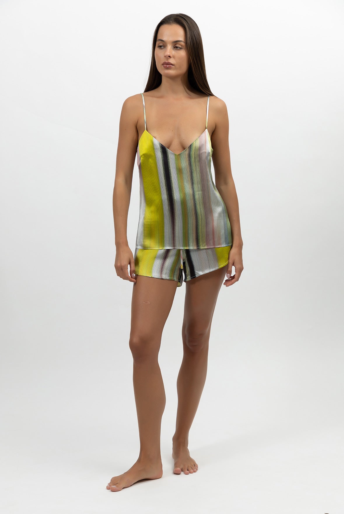 Art Stripes Silk Shorts