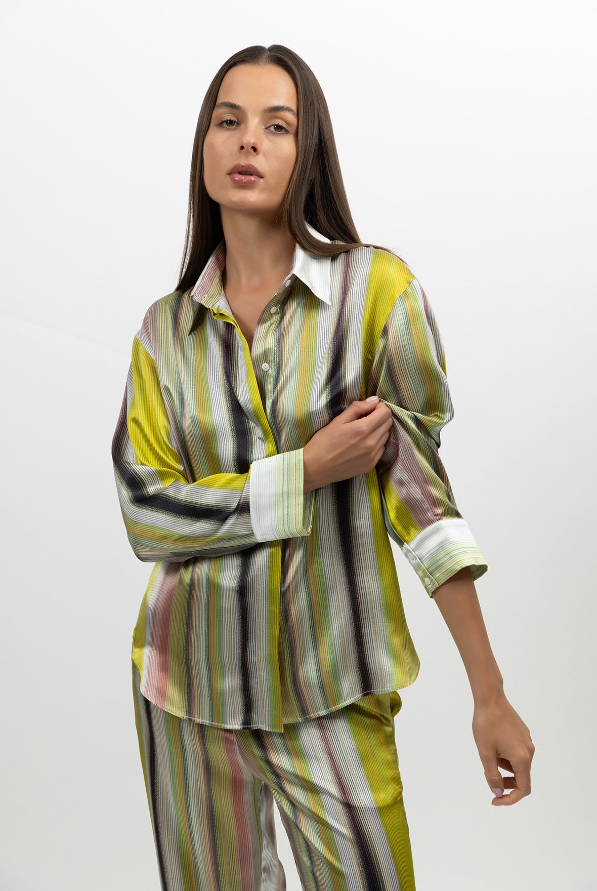 Art Stripes Silk Shirt