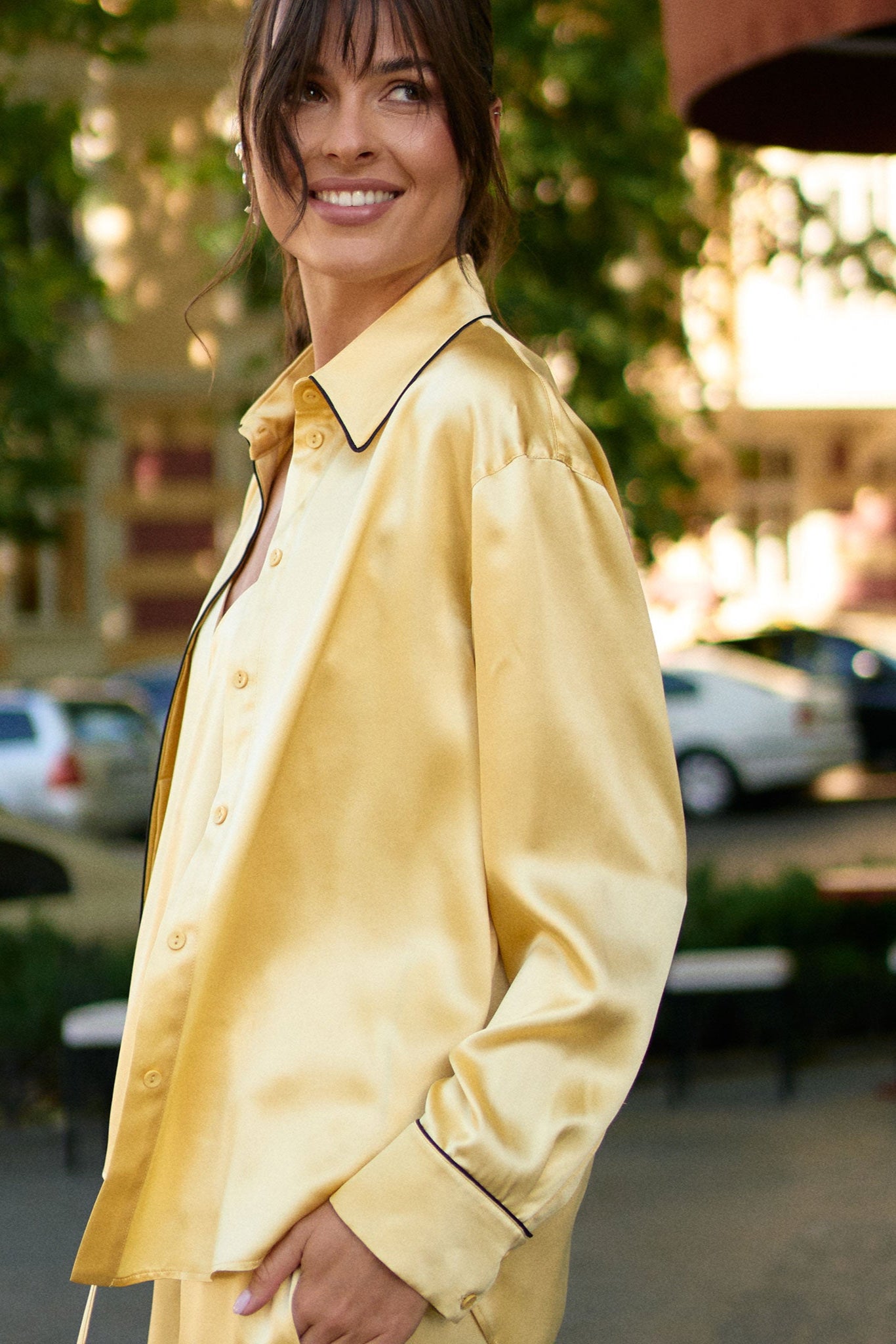 The Lady Silk Shirt Panna Cotta
