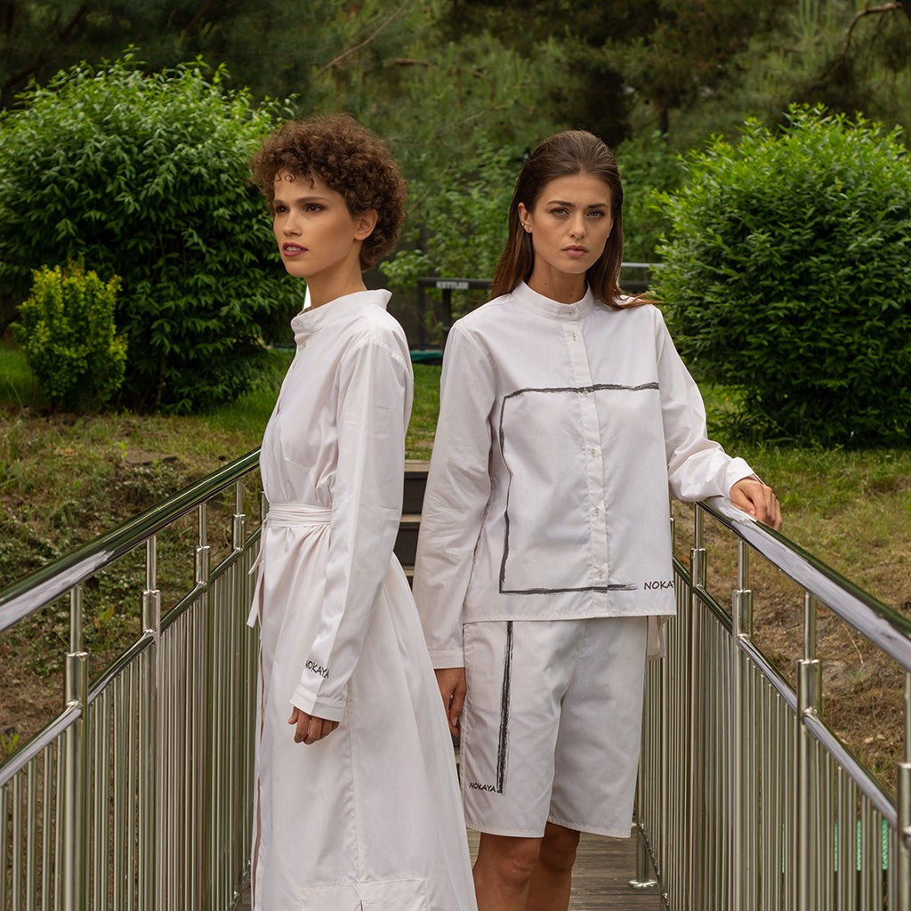 NOKAYA INNER MATTERS loungewear shirt dress and shirt with shorts made of organic cotton.211203.