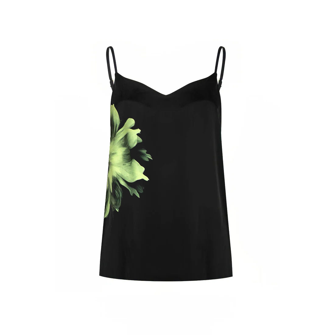 Silk Dreamscape Slip Dress Black Flower