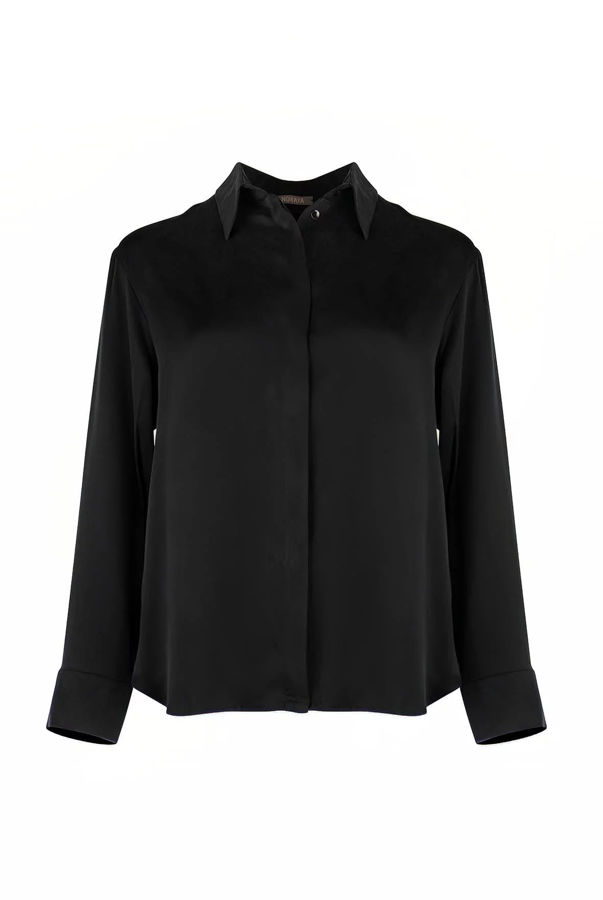 Black Silk Dreamscape Pyjama Shirt