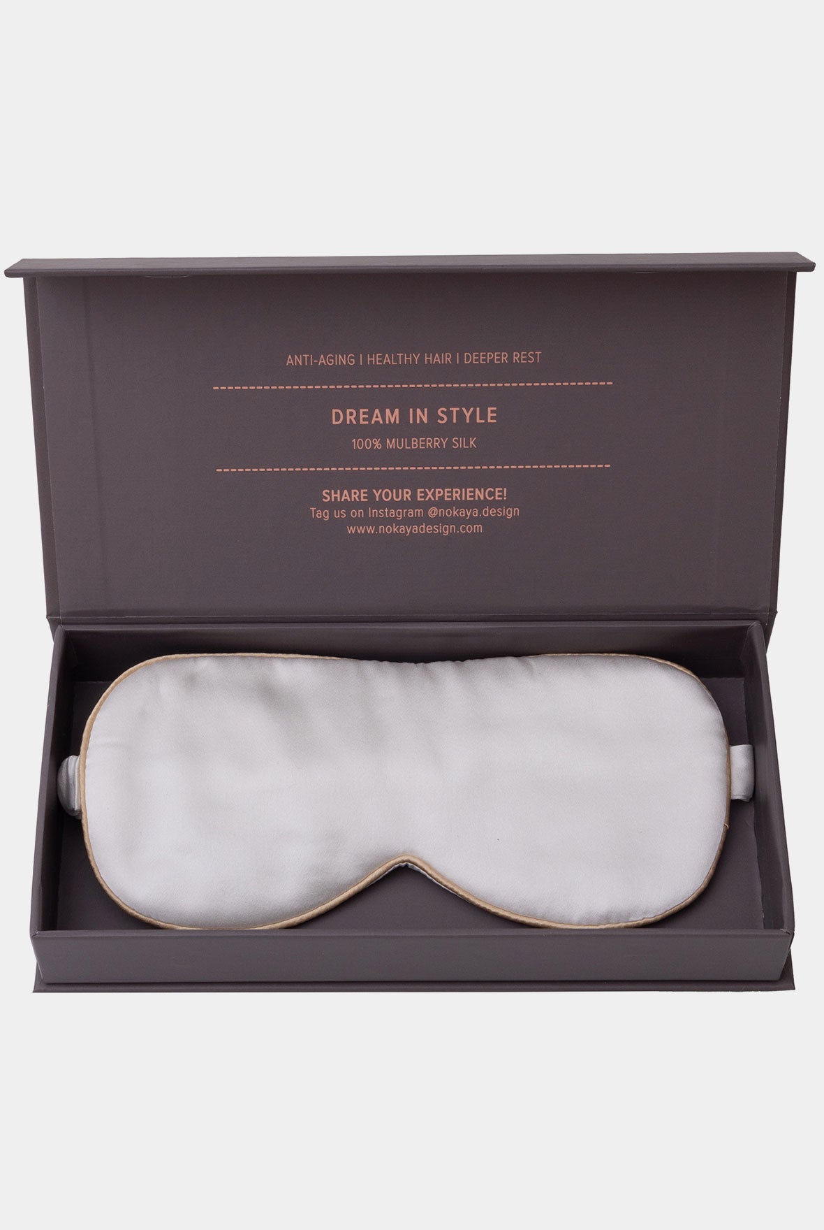 Silk Sleep Mask Ivory-Caramel