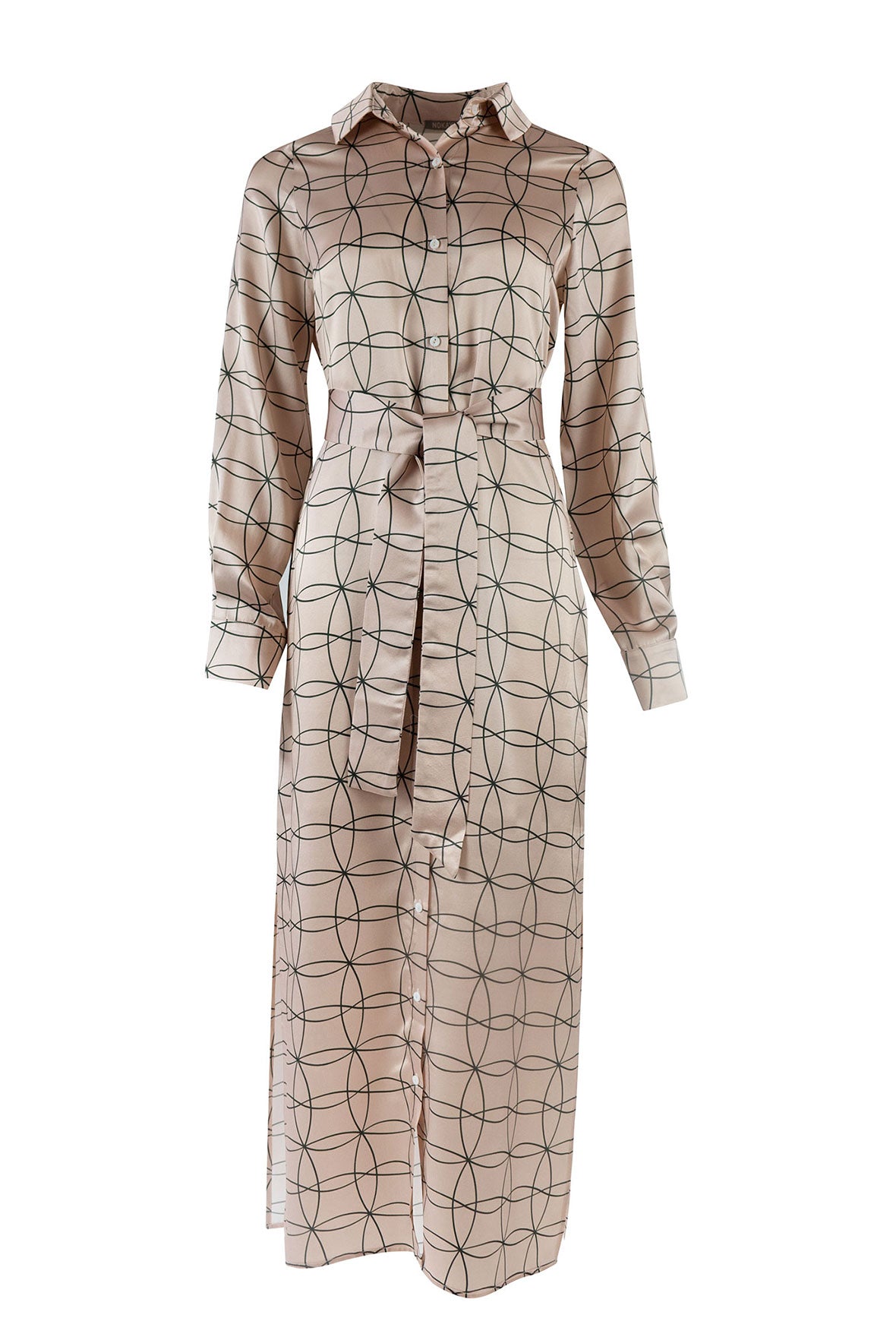 Pink Neo Geo Silk Shirt Dress