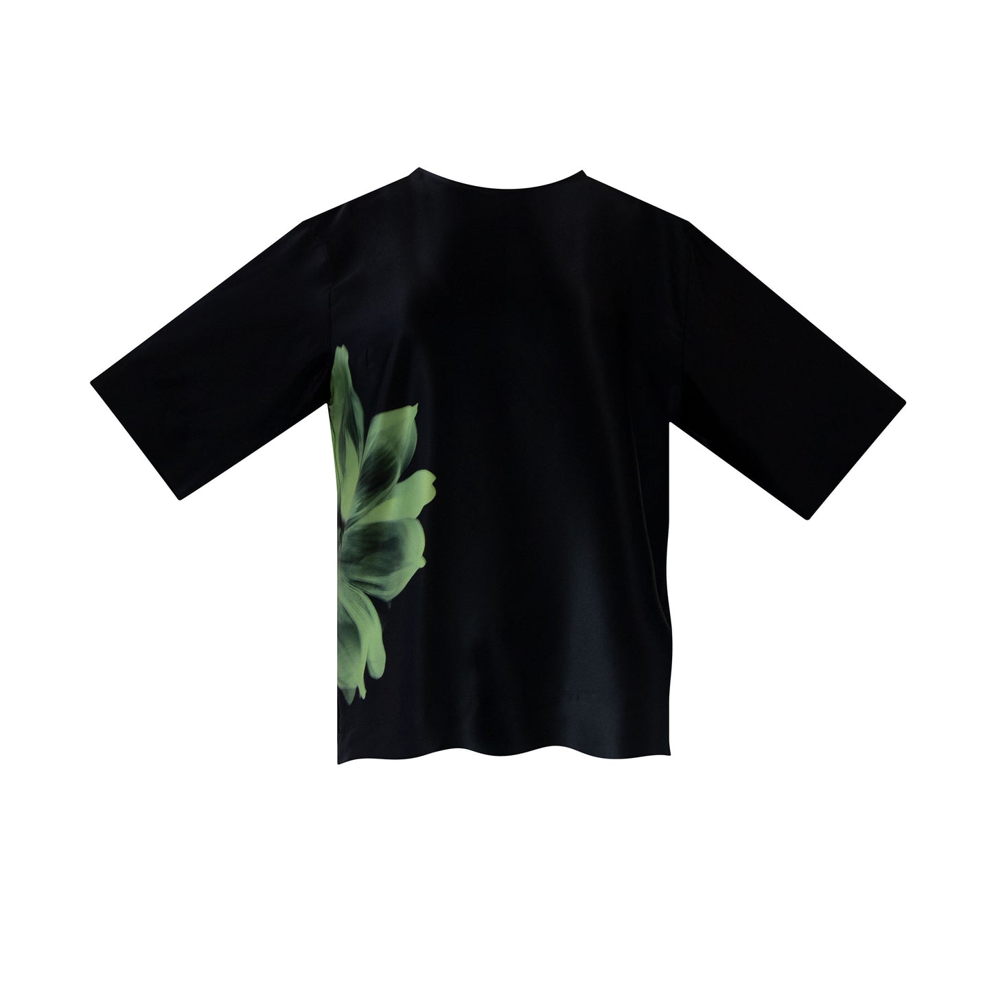 Silk Dreamscape T-shirt Black Flowers