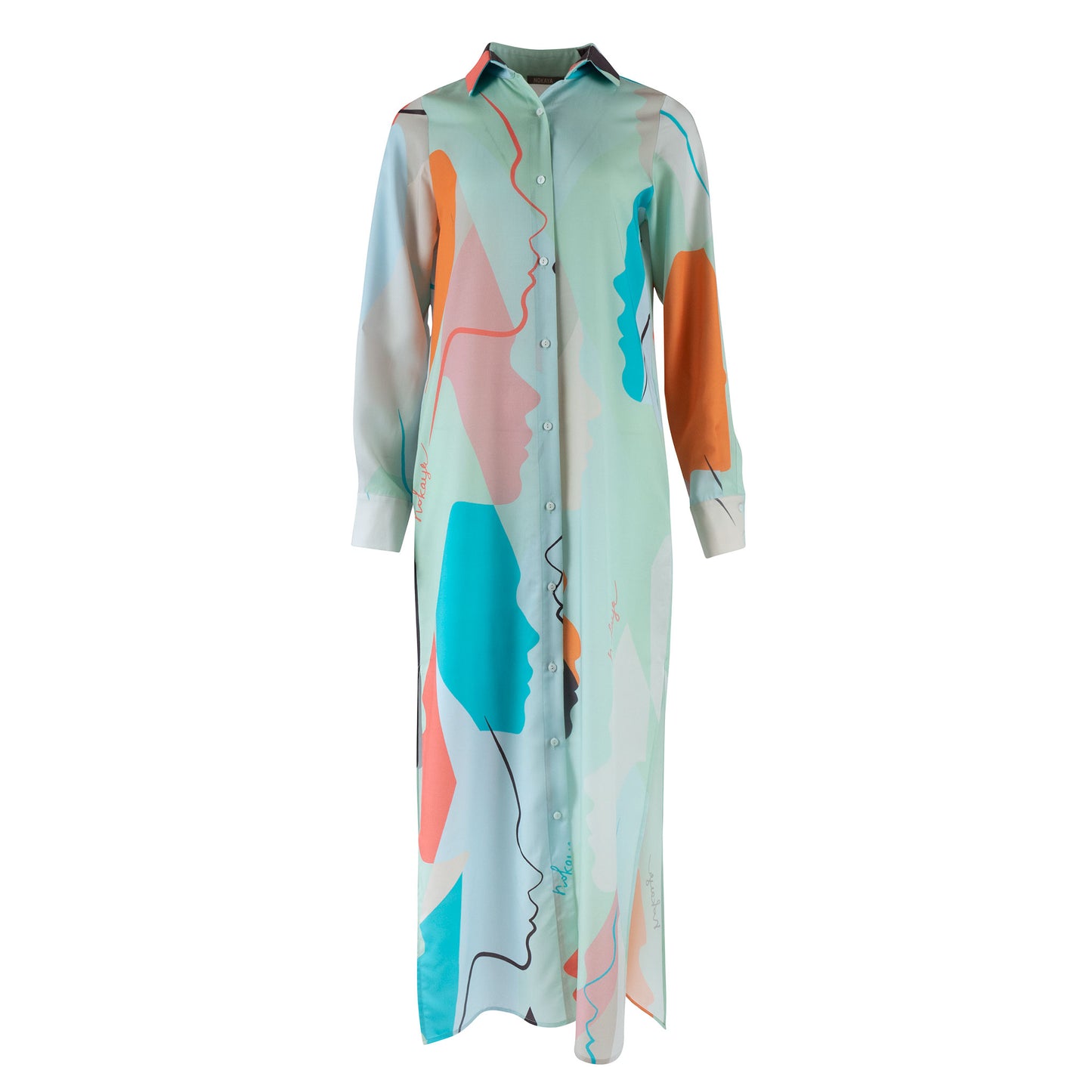 Us Tencel Twill Button-Down Long Shirt Dress