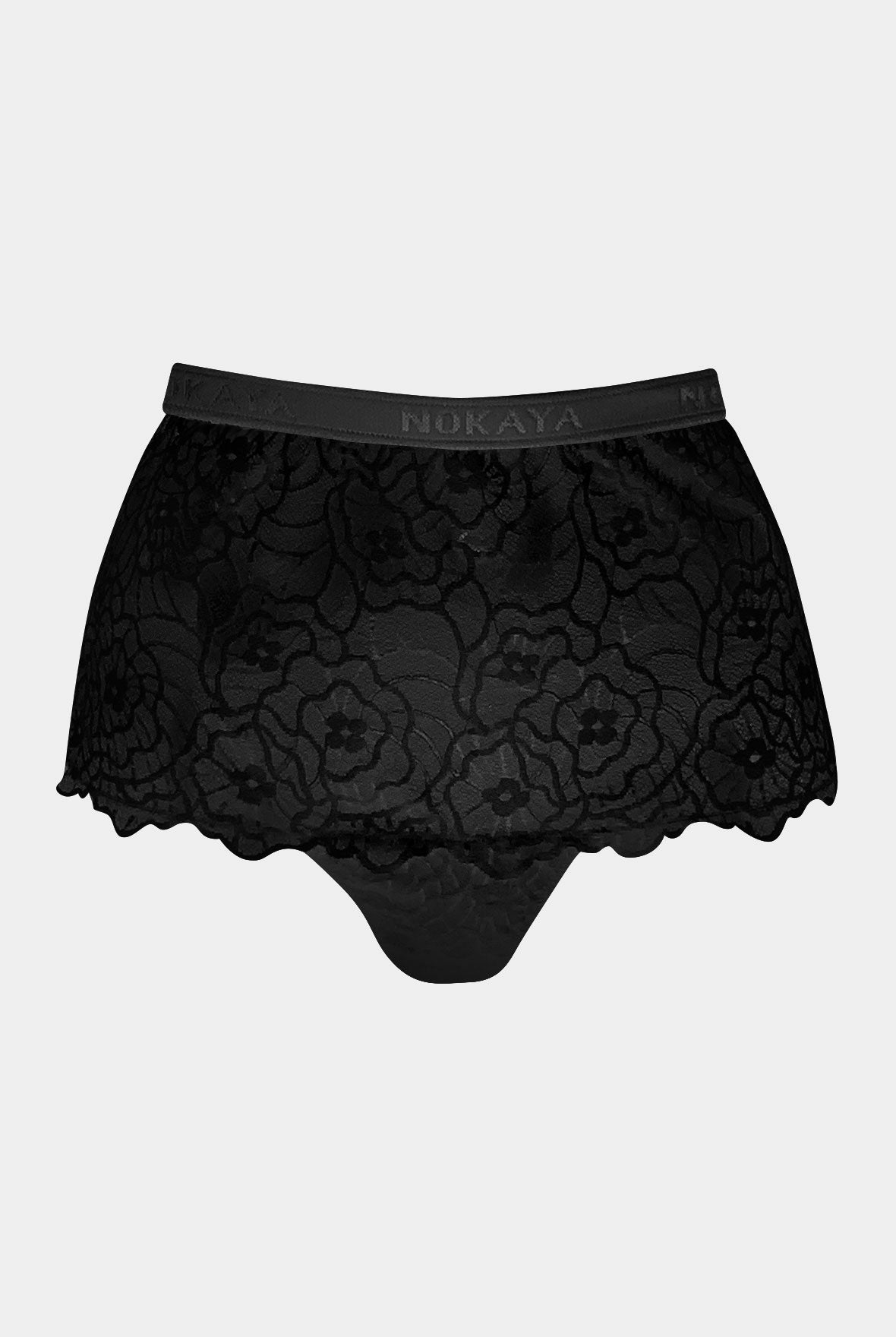 Born in Ukraine High Waist Lace Briefs Black